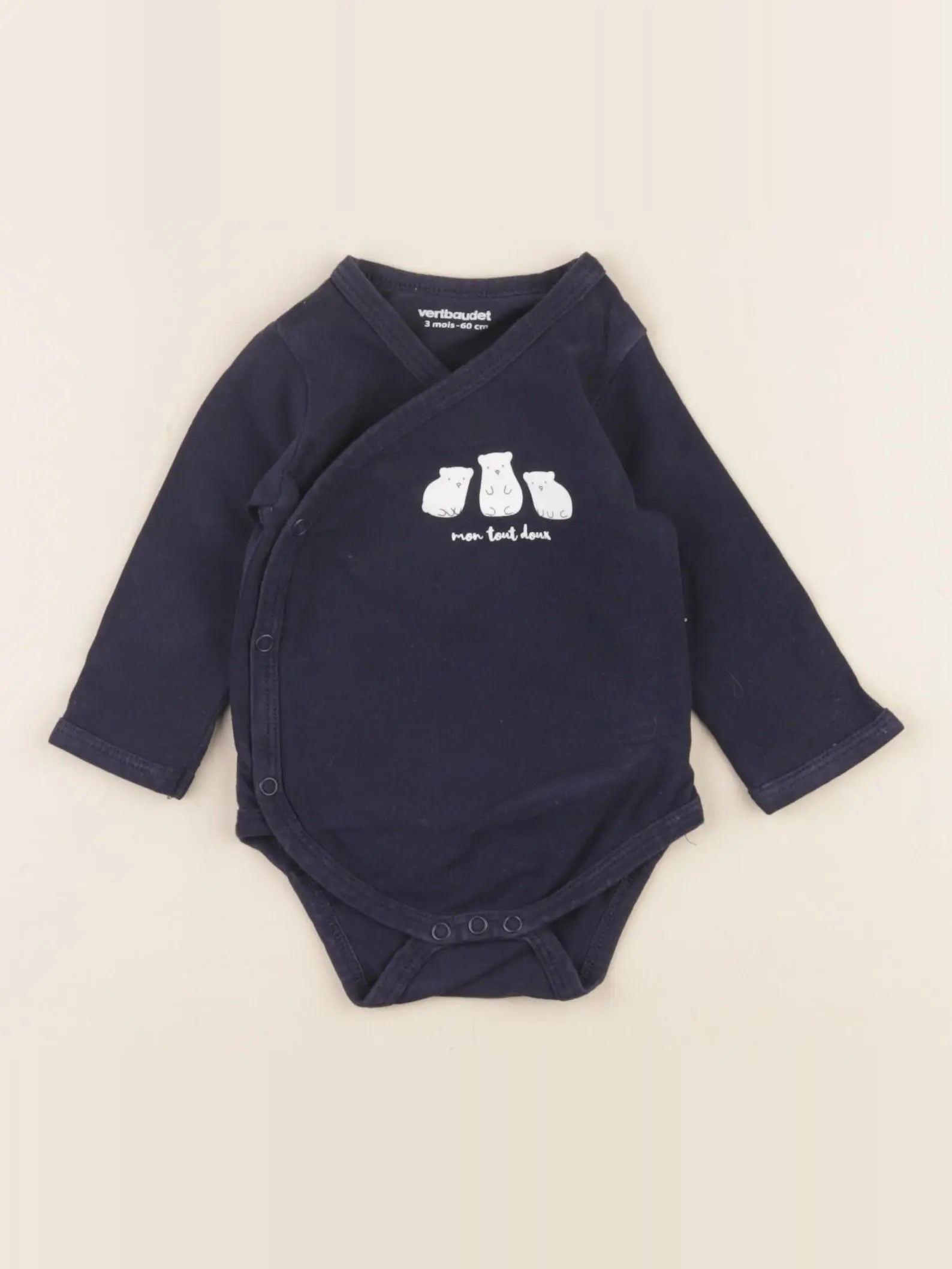 Vertbaudet - body bleu - 3 mois