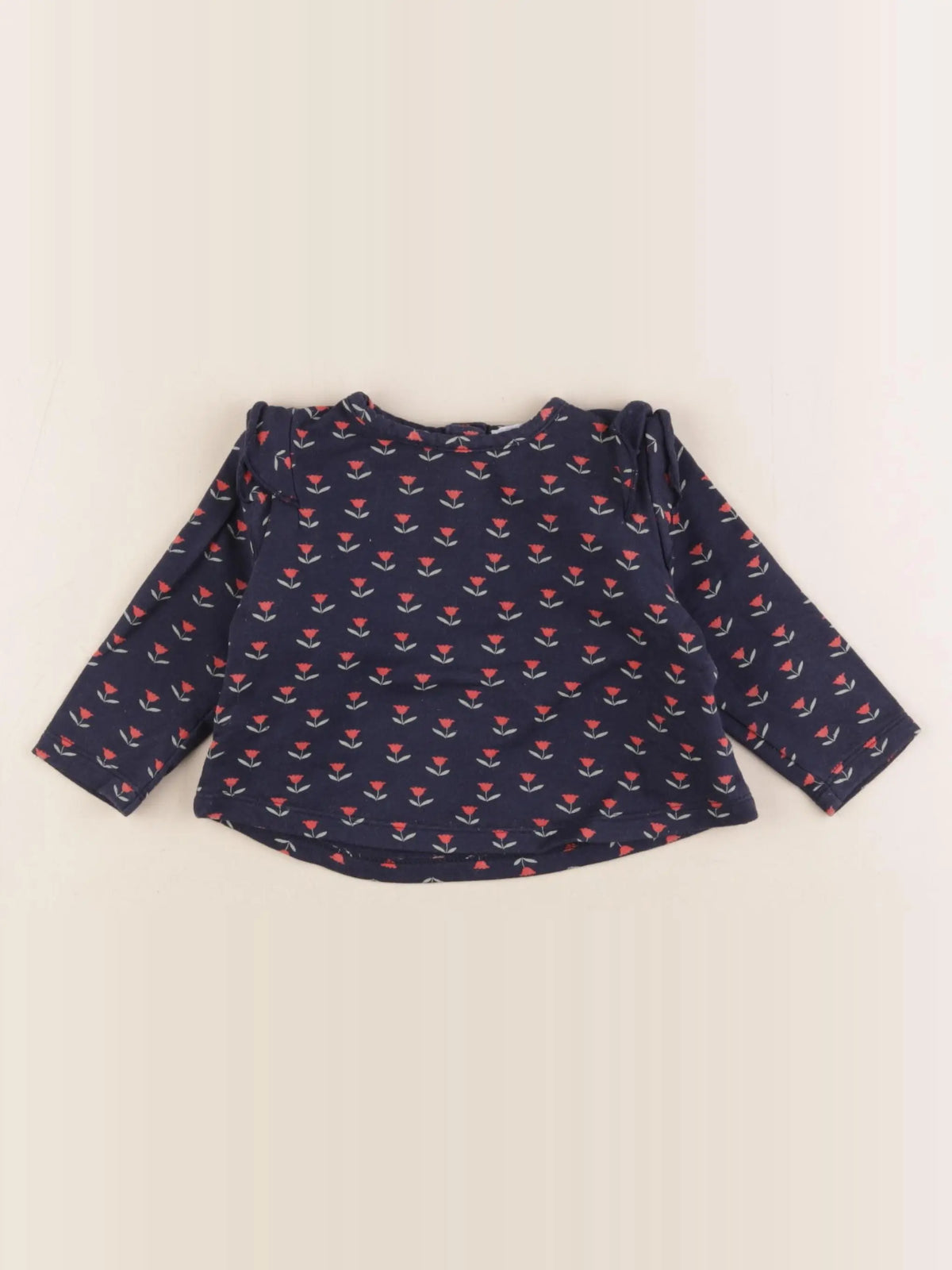 Boutchou - sweat bleu, rouge - 9 mois