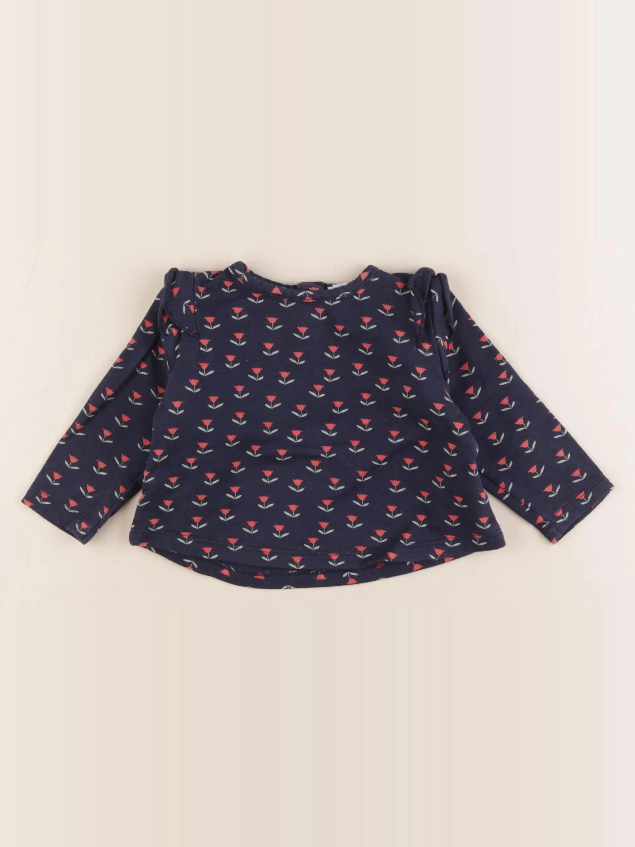 Boutchou - sweat bleu, rouge - 9 mois