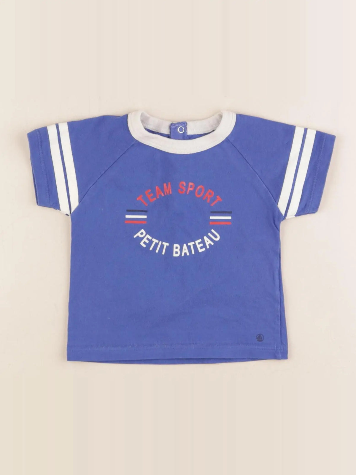 Petit Bateau - tee-shirt bleu - 6 mois