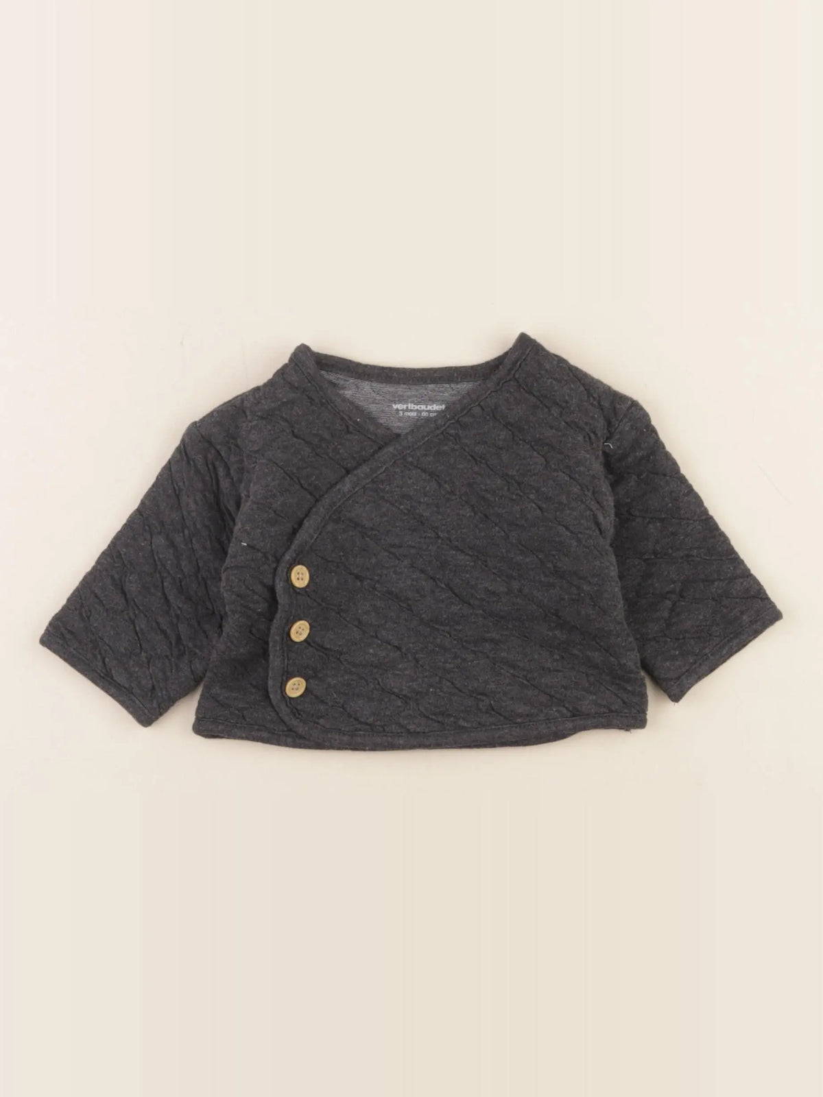 Vertbaudet - sweat gris - 3 mois
