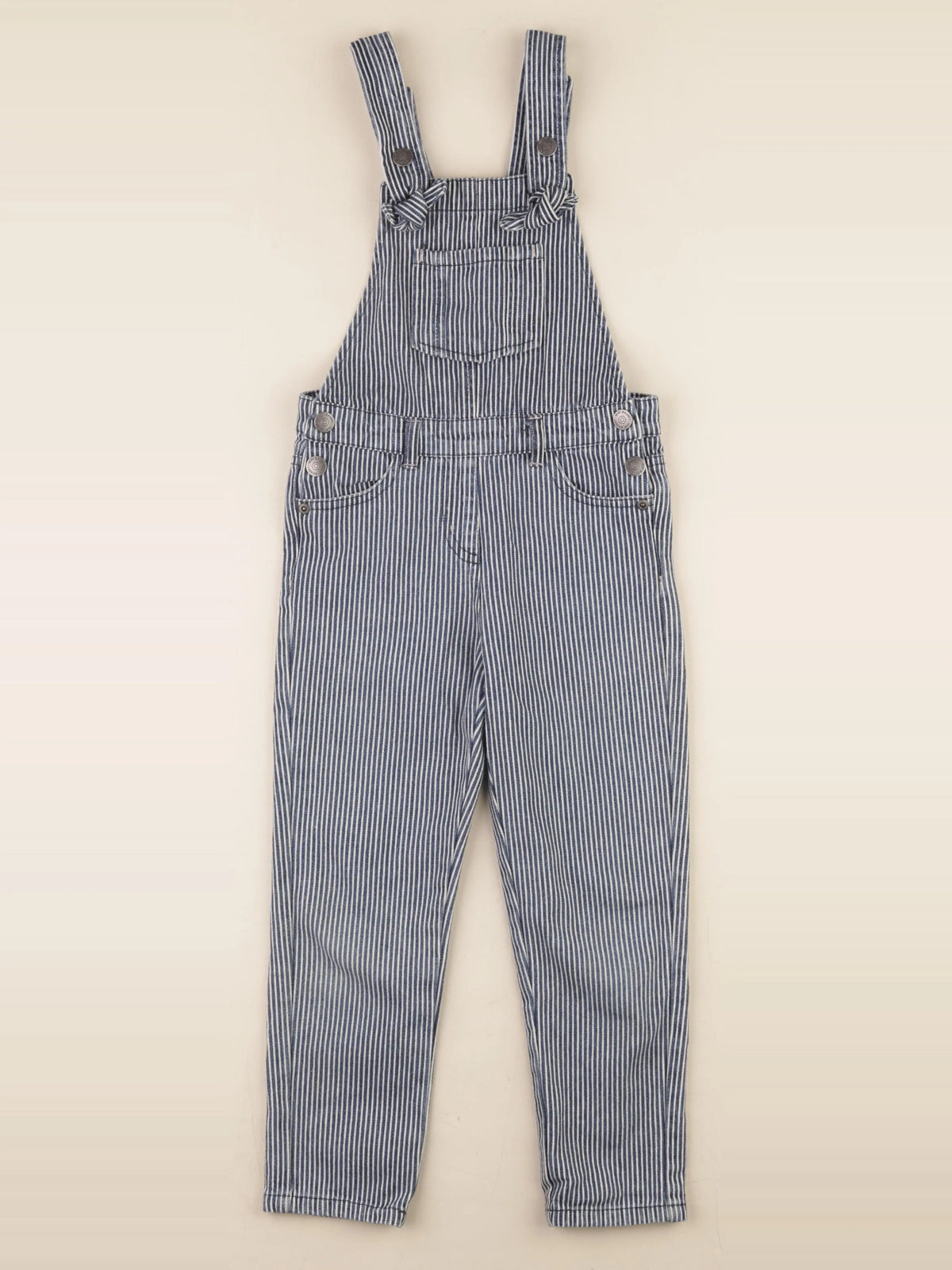 Vertbaudet - salopette bleu, blanc - 6 ans
