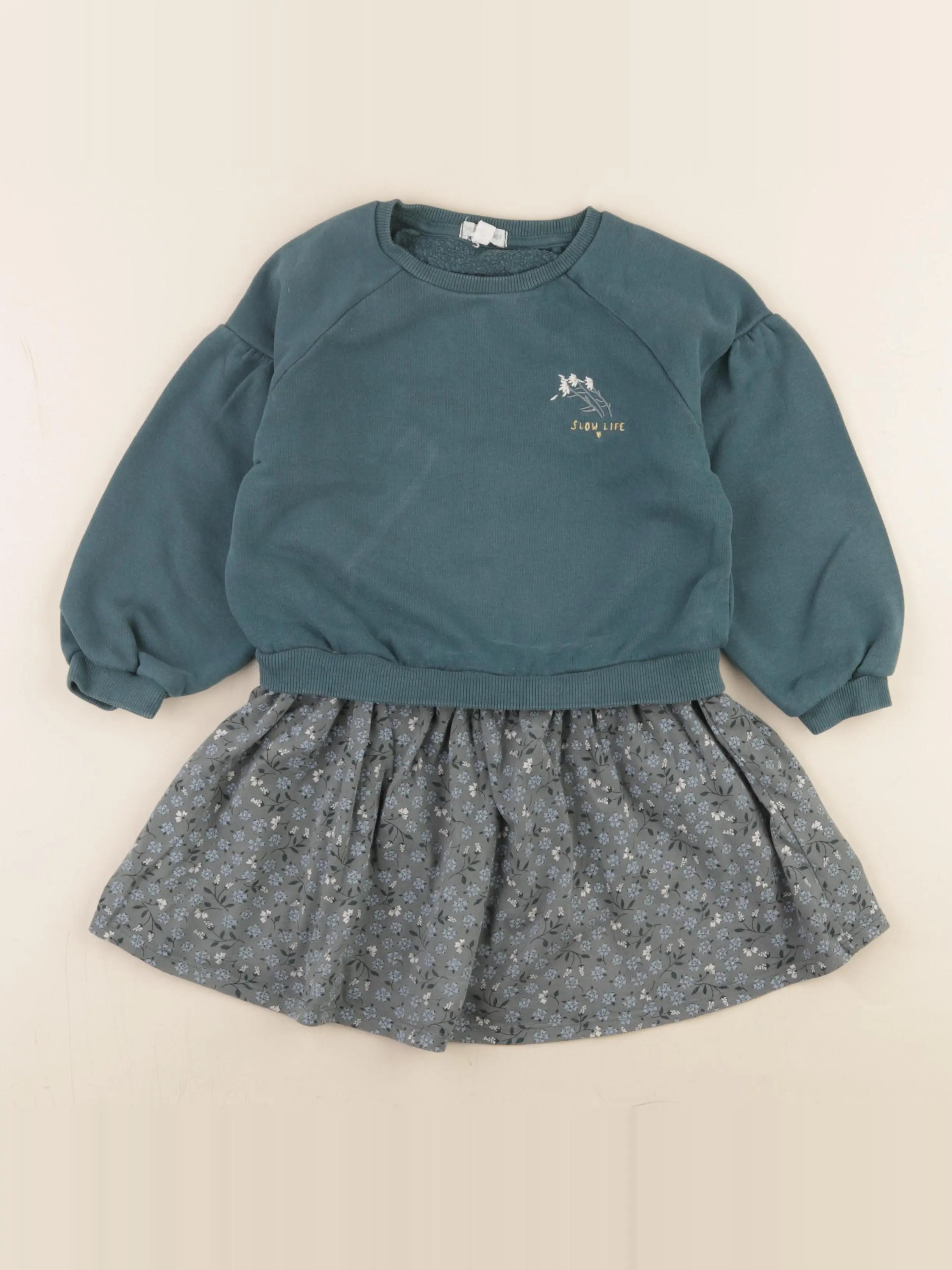 Vertbaudet - robe vert - 4 ans