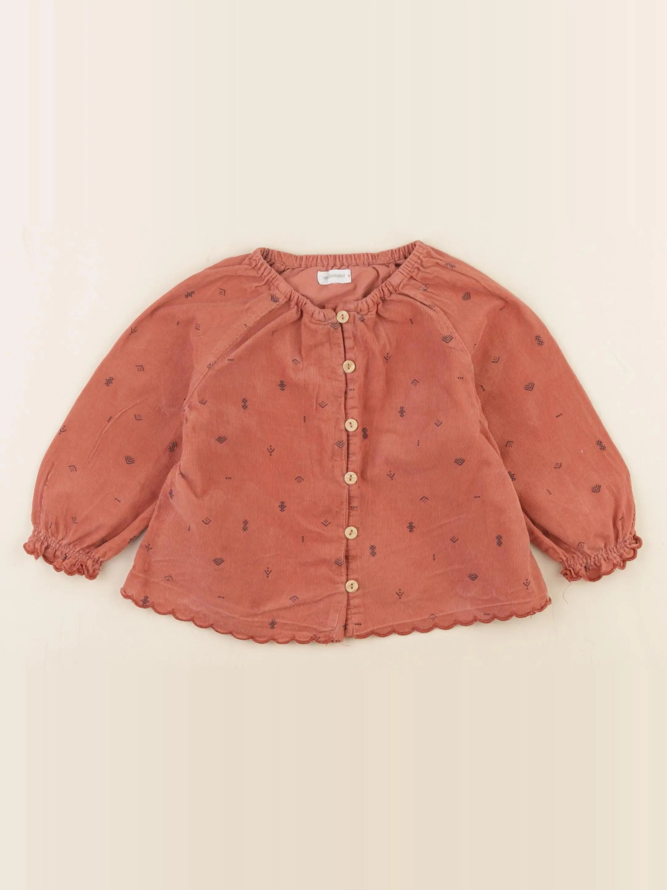 Vertbaudet - blouse marron - 18 mois