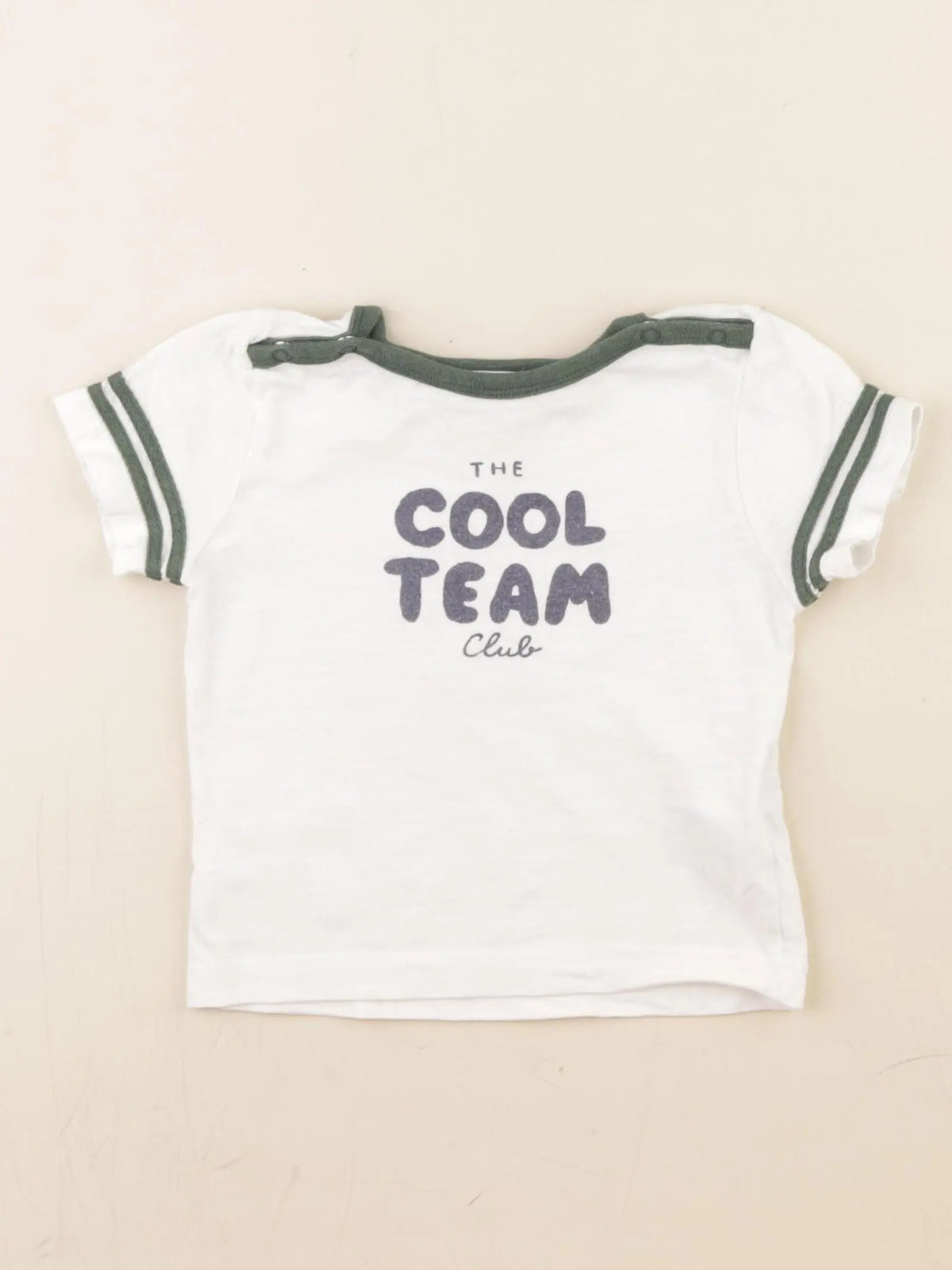 Cyrillus - tee-shirt blanc, vert - 12 mois