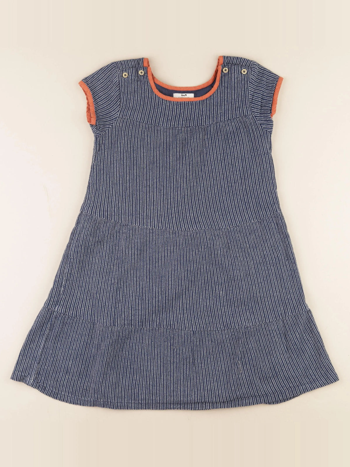 Cyrillus - robe bleu, blanc - 10 ans