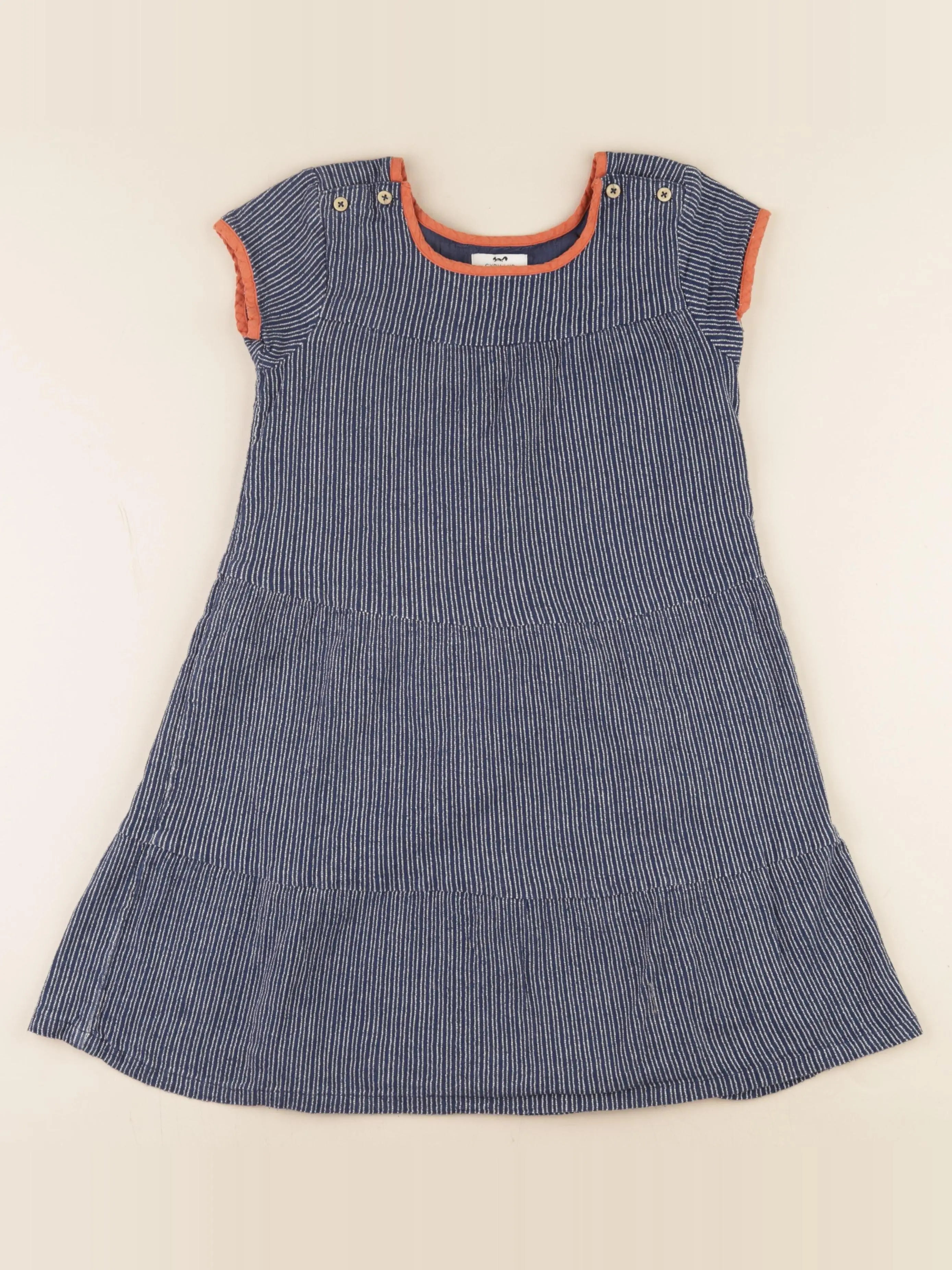 Cyrillus - robe bleu, blanc - 10 ans