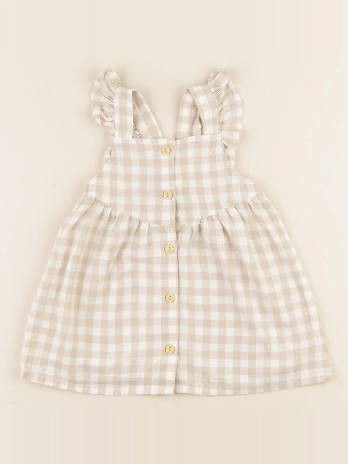 H&M - robe marron, blanc - 4/6 mois