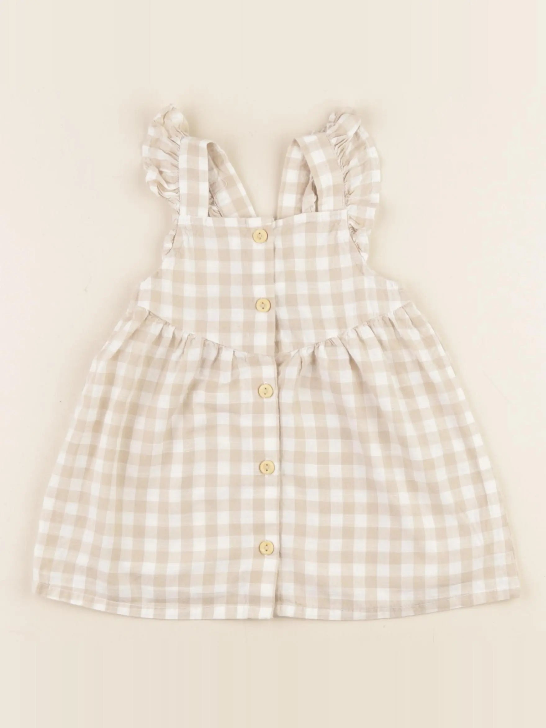 H&M - robe marron, blanc - 4/6 mois