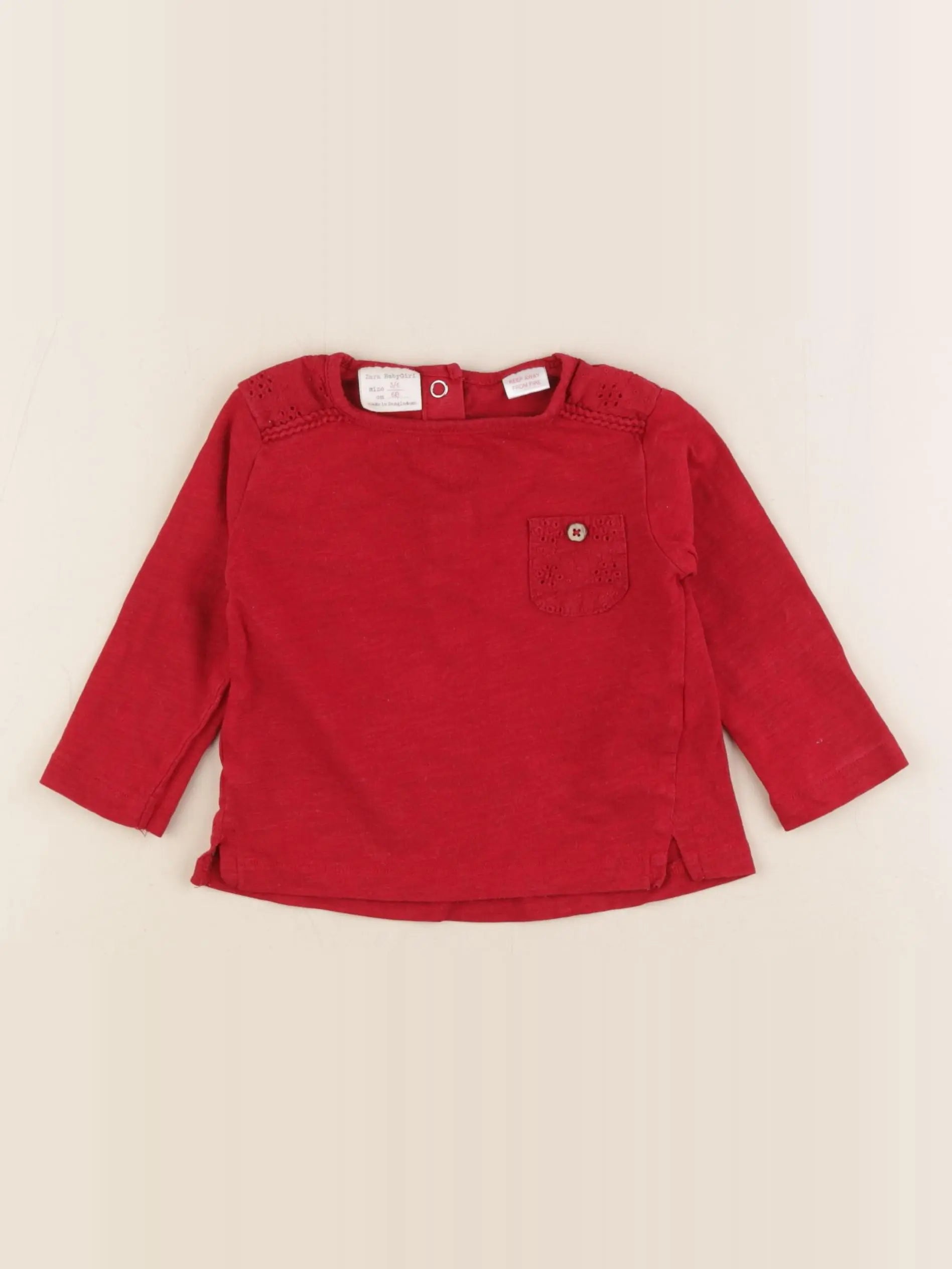 Zara - tee-shirt rouge - 3/6 mois