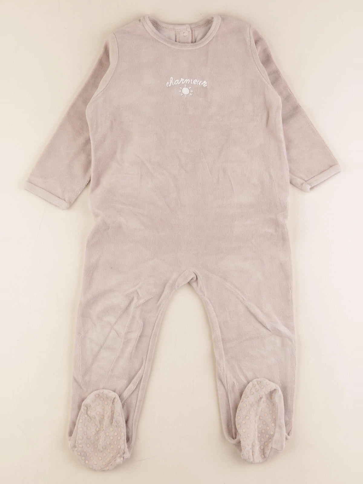 Vertbaudet - pyjama velours beige - 3 ans