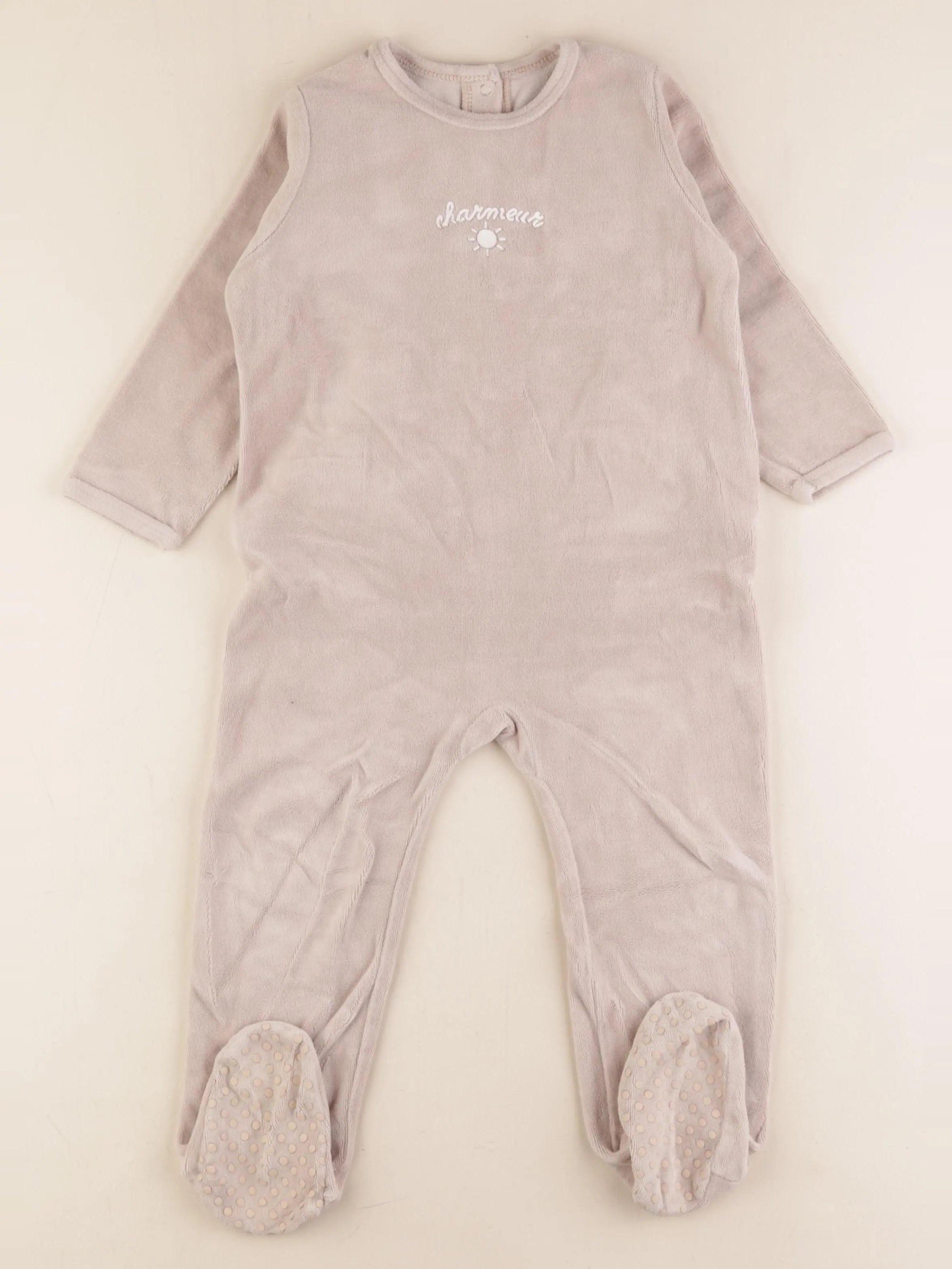 Vertbaudet - pyjama velours beige - 3 ans