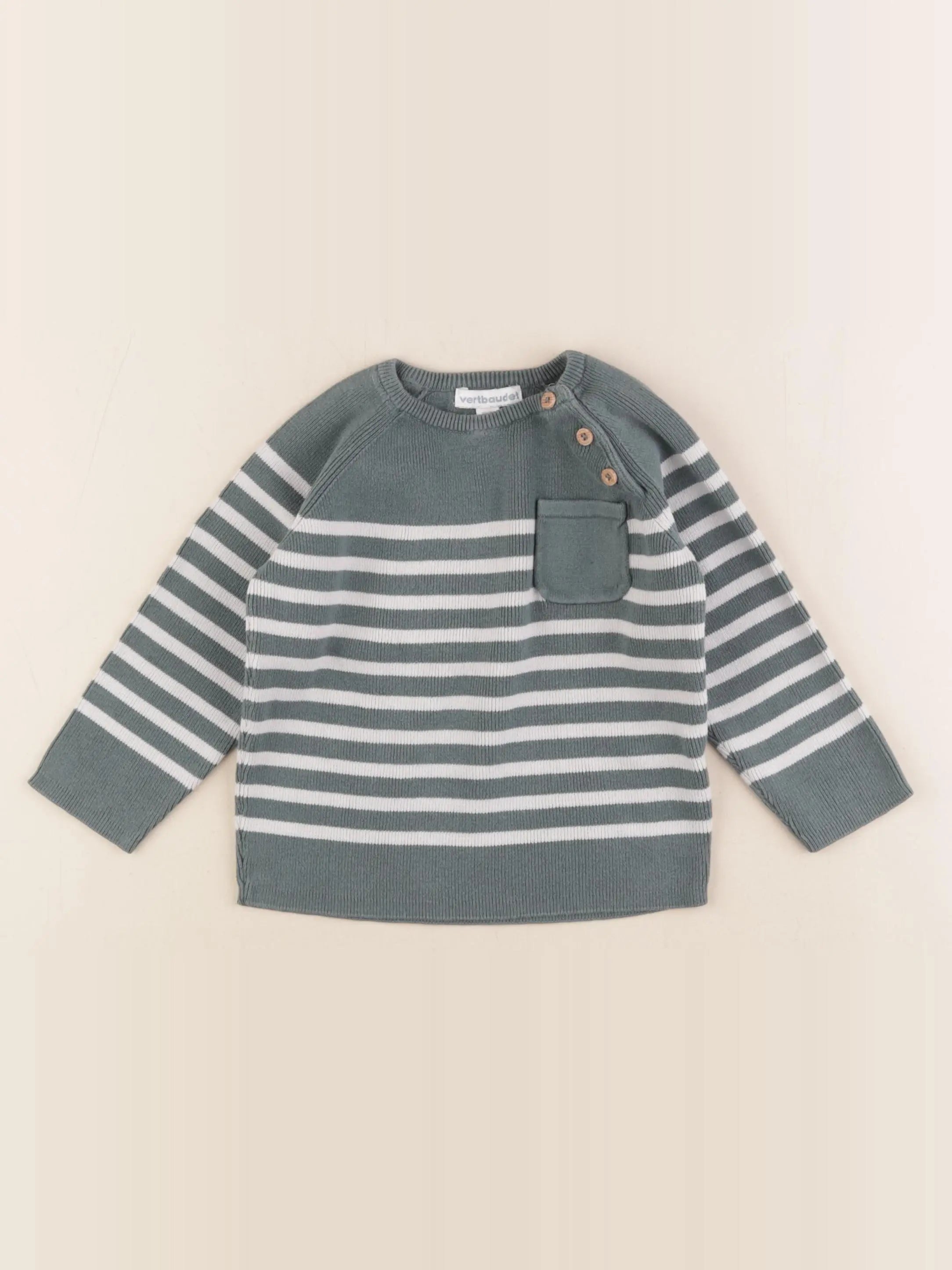 Vertbaudet - pull vert - 24 mois