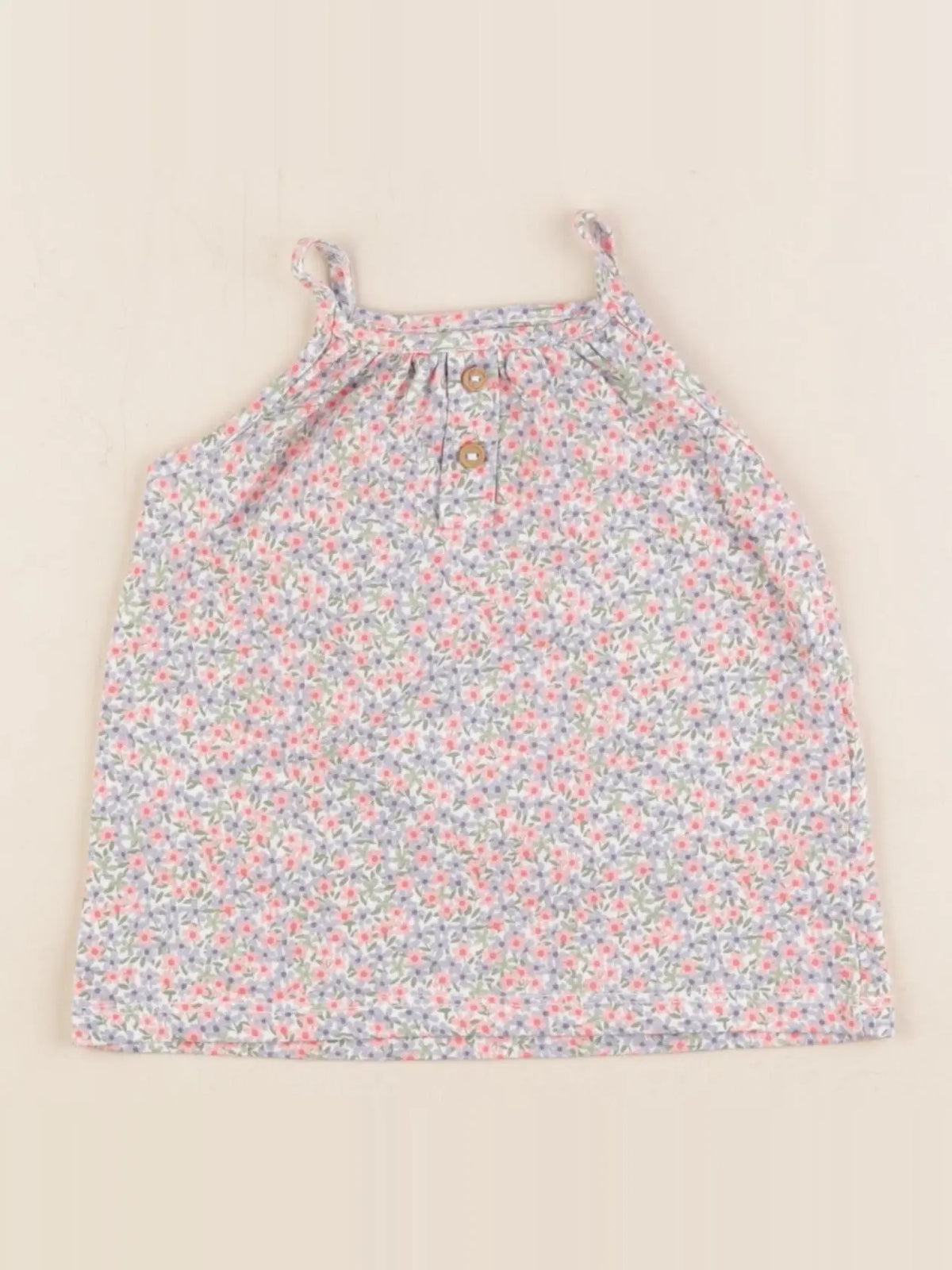 Vertbaudet - débardeur bleu, rose - 9 mois