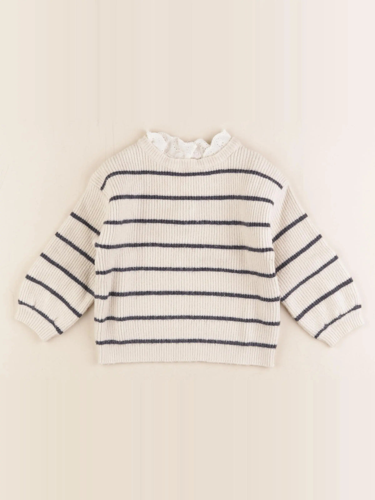 Vertbaudet - pull beige, bleu - 18 mois