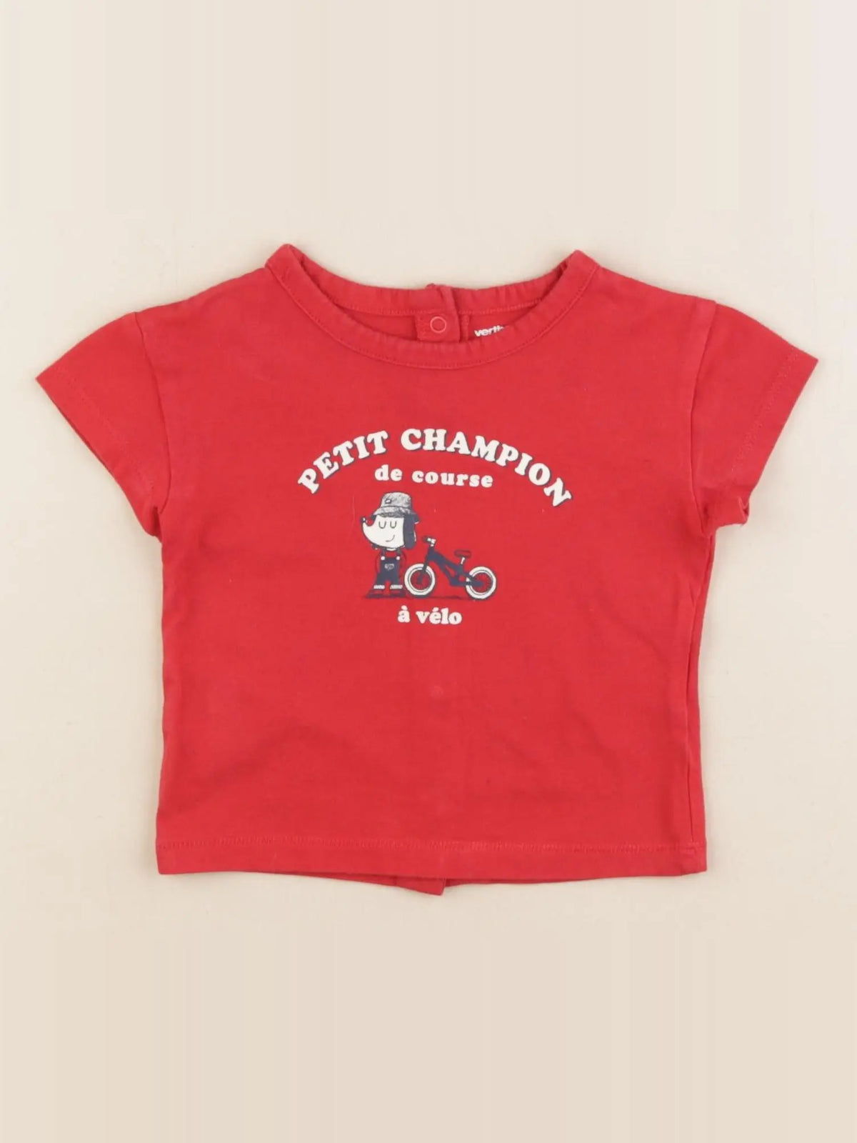 Vertbaudet - tee-shirt rouge - 9 mois