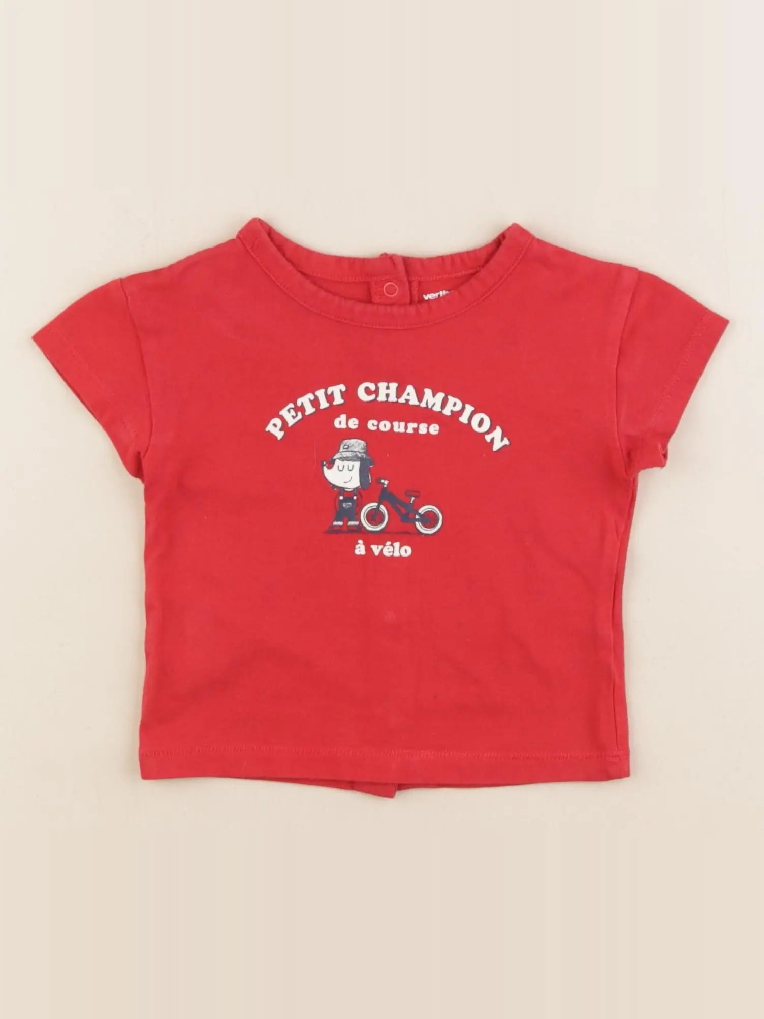 Vertbaudet - tee-shirt rouge - 9 mois