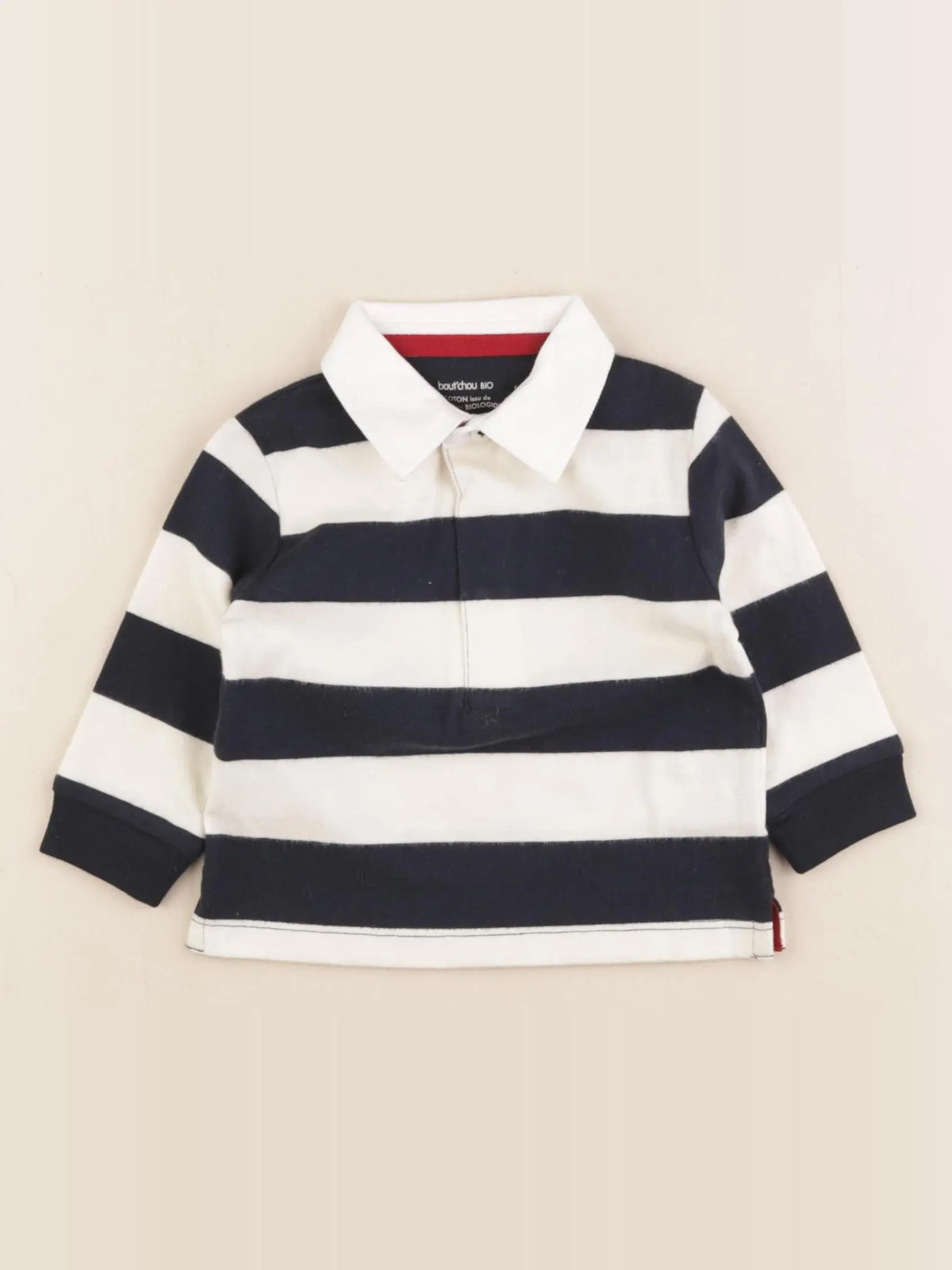 Boutchou - polo blanc, bleu - 6 mois