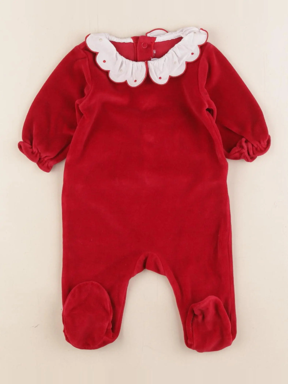 Jacadi - pyjama velours rouge - 3 mois