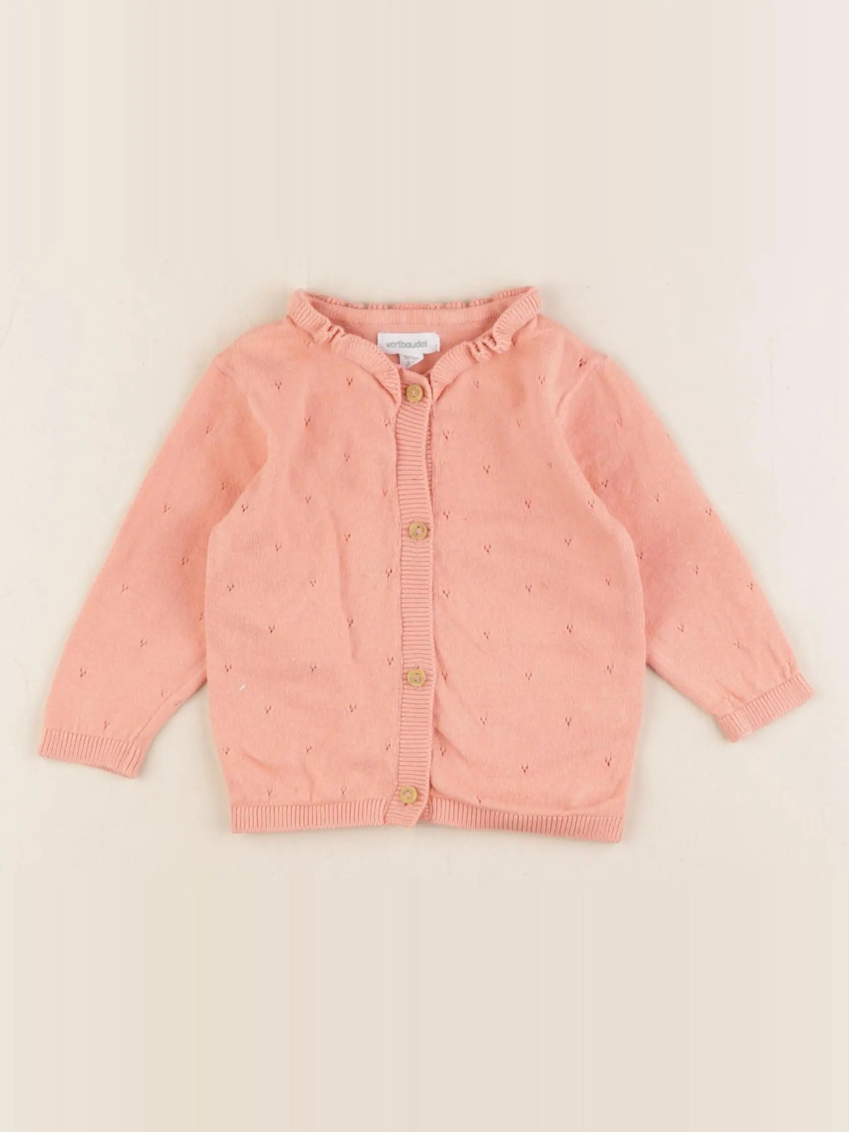 Vertbaudet - gilet orange - 3 mois