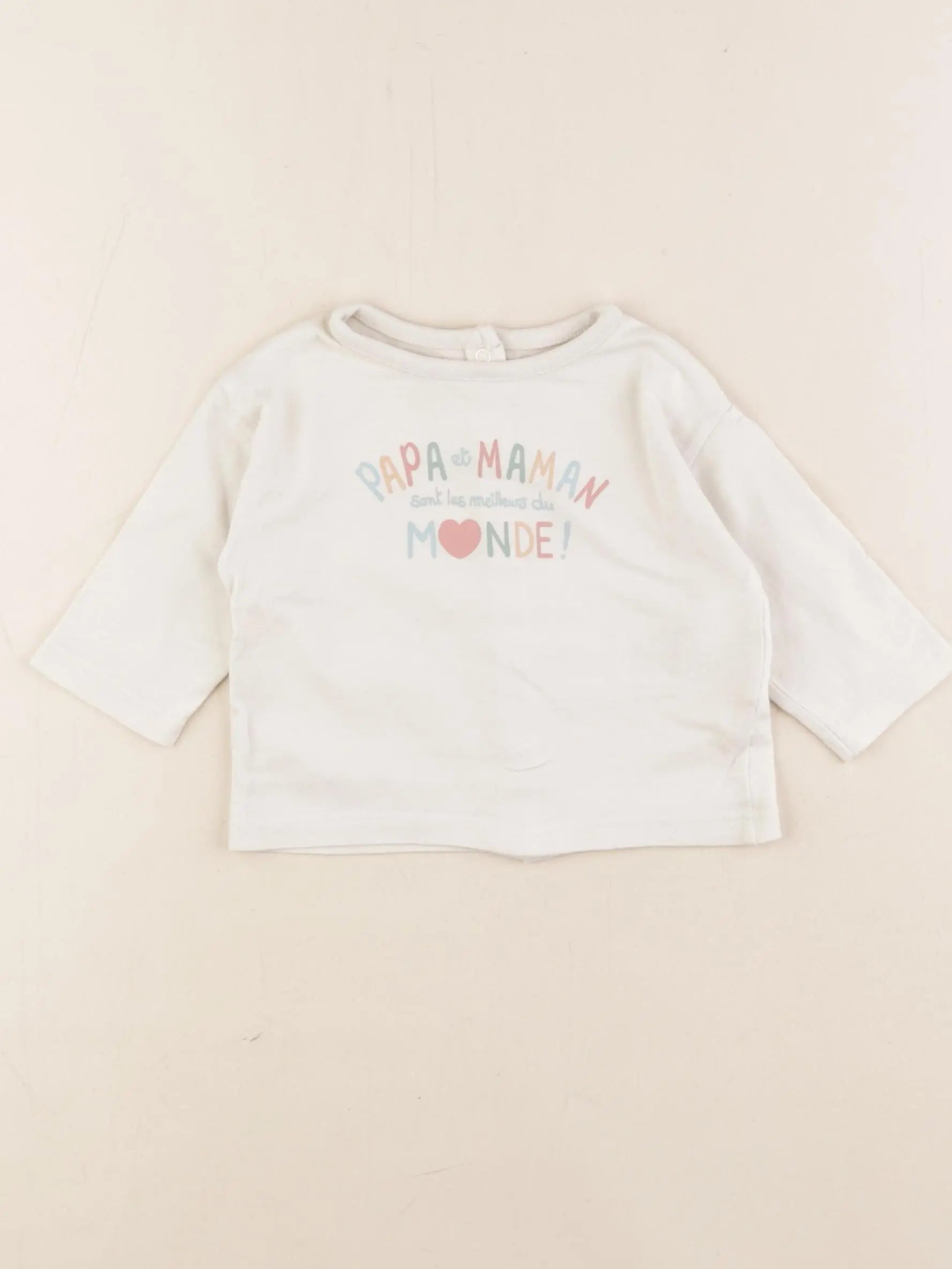 Vertbaudet - tee-shirt beige - 3 mois