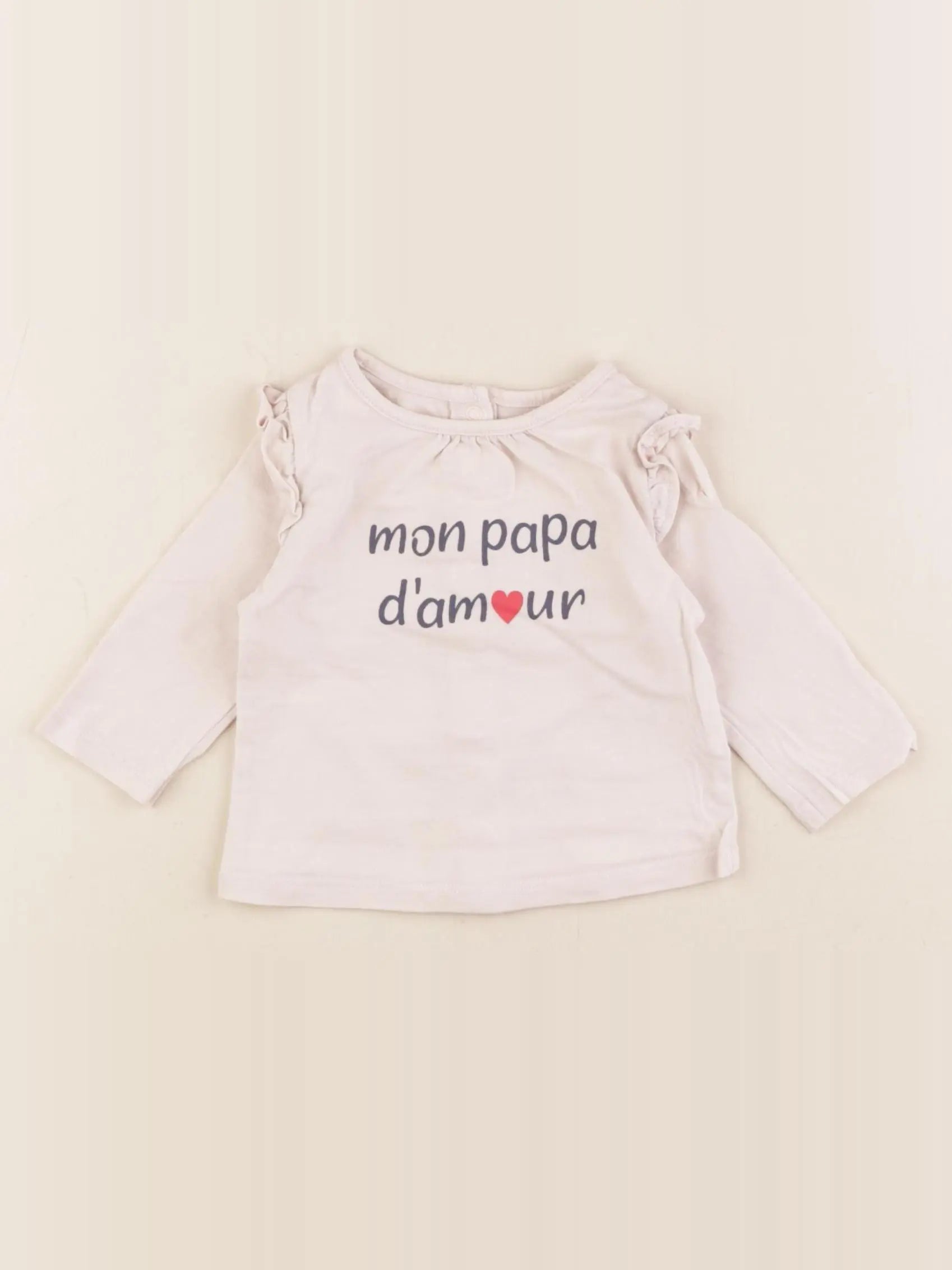 Vertbaudet - tee-shirt beige - 3 mois