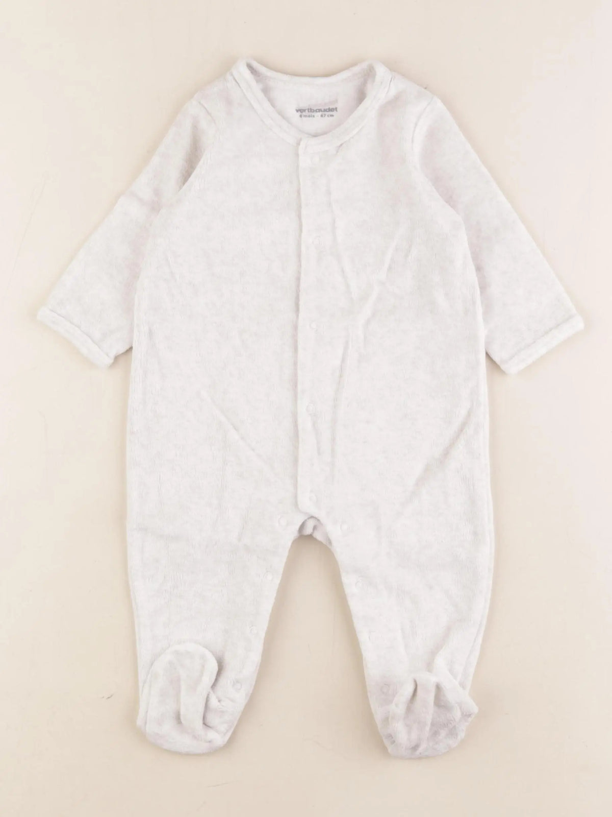 Vertbaudet - pyjama velours gris - 6 mois