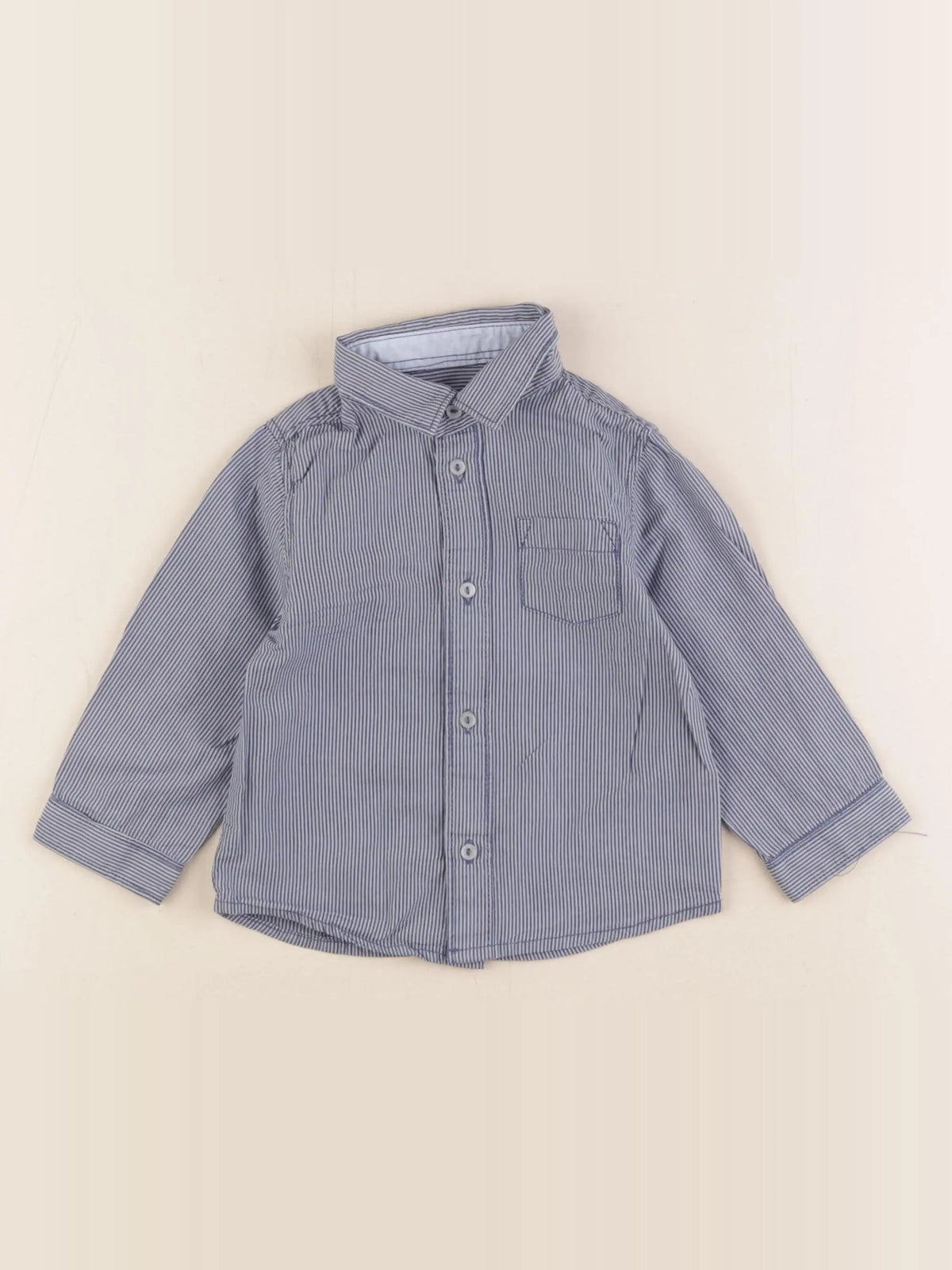 Vertbaudet - chemise bleu - 12 mois