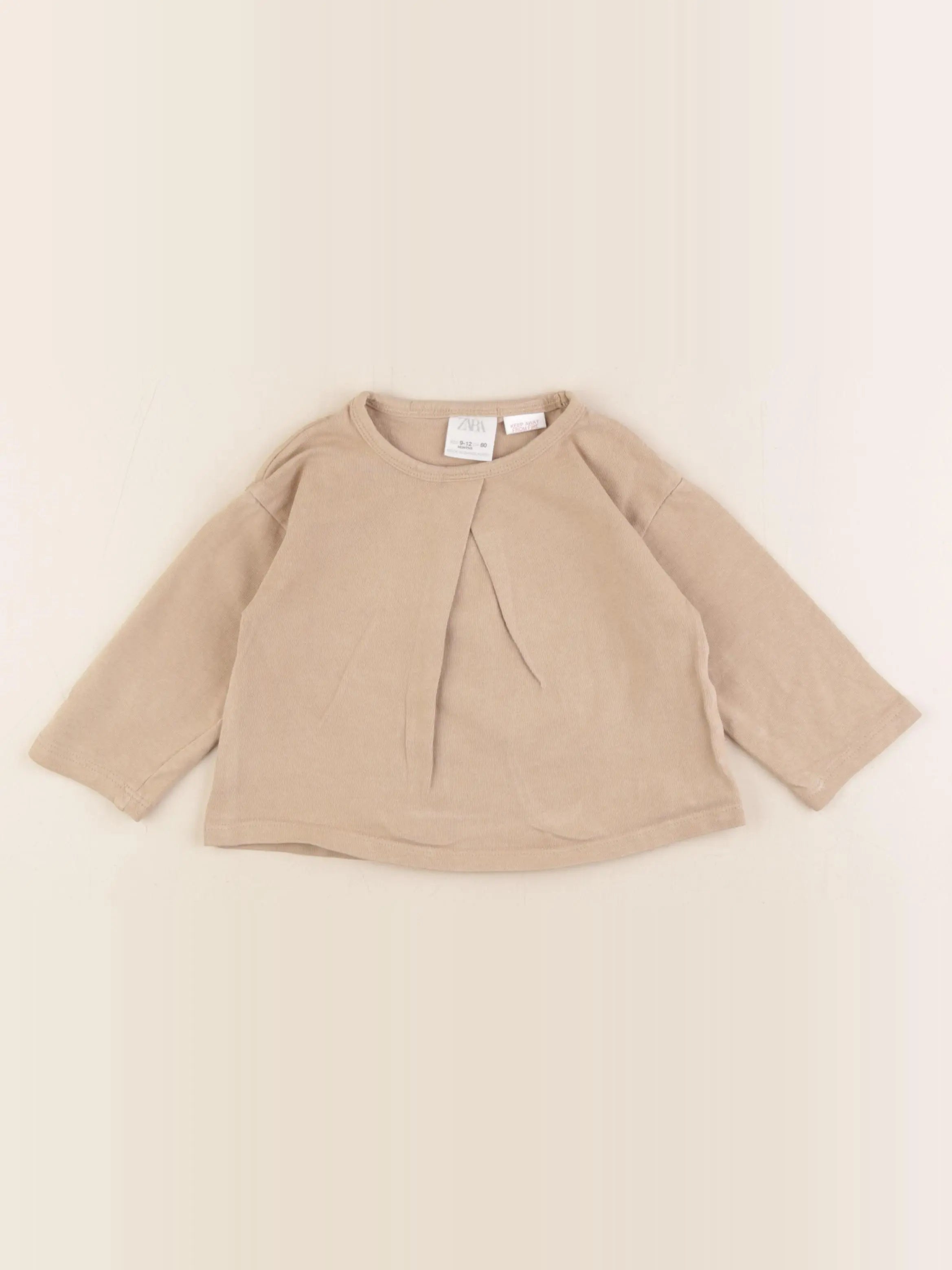 Zara - tee-shirt beige - 9/12 mois