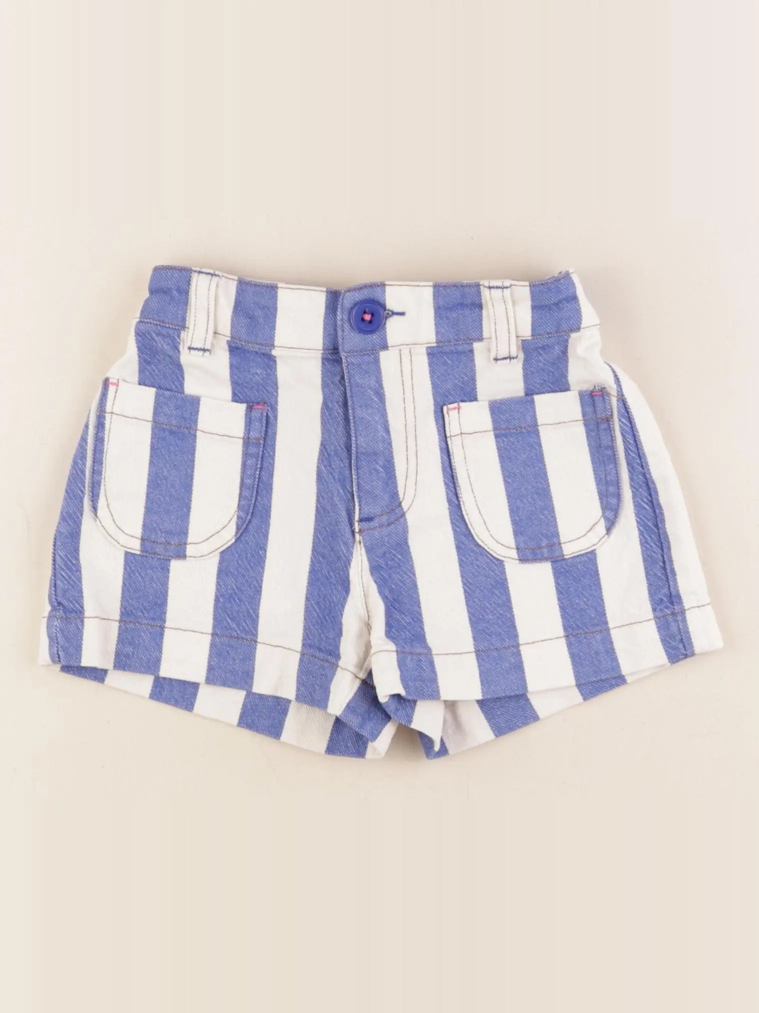 Mini Boden - short beige, bleu - 4/5 ans