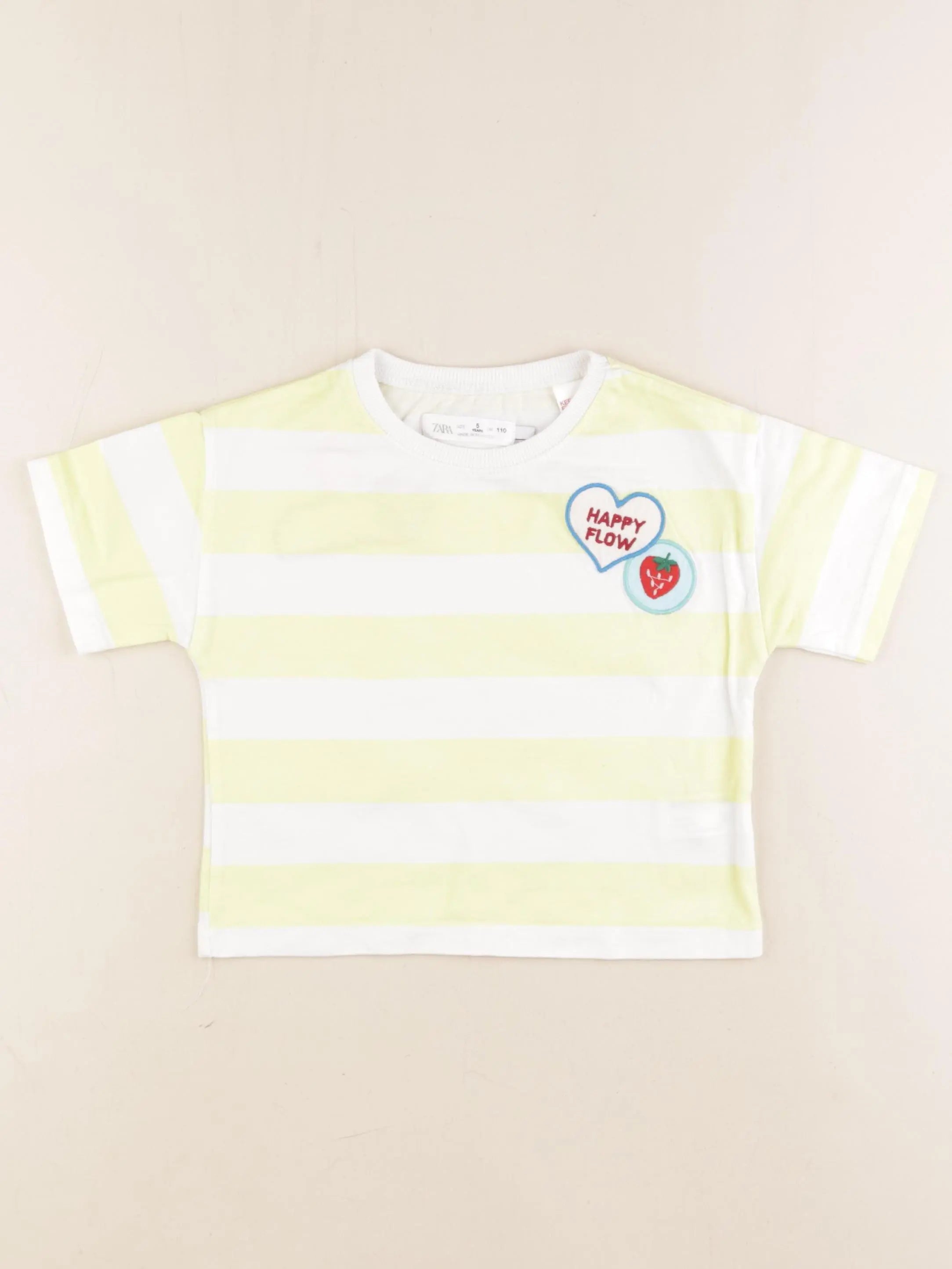 Zara - tee-shirt imprimé au dos blanc, jaune - 5 ans