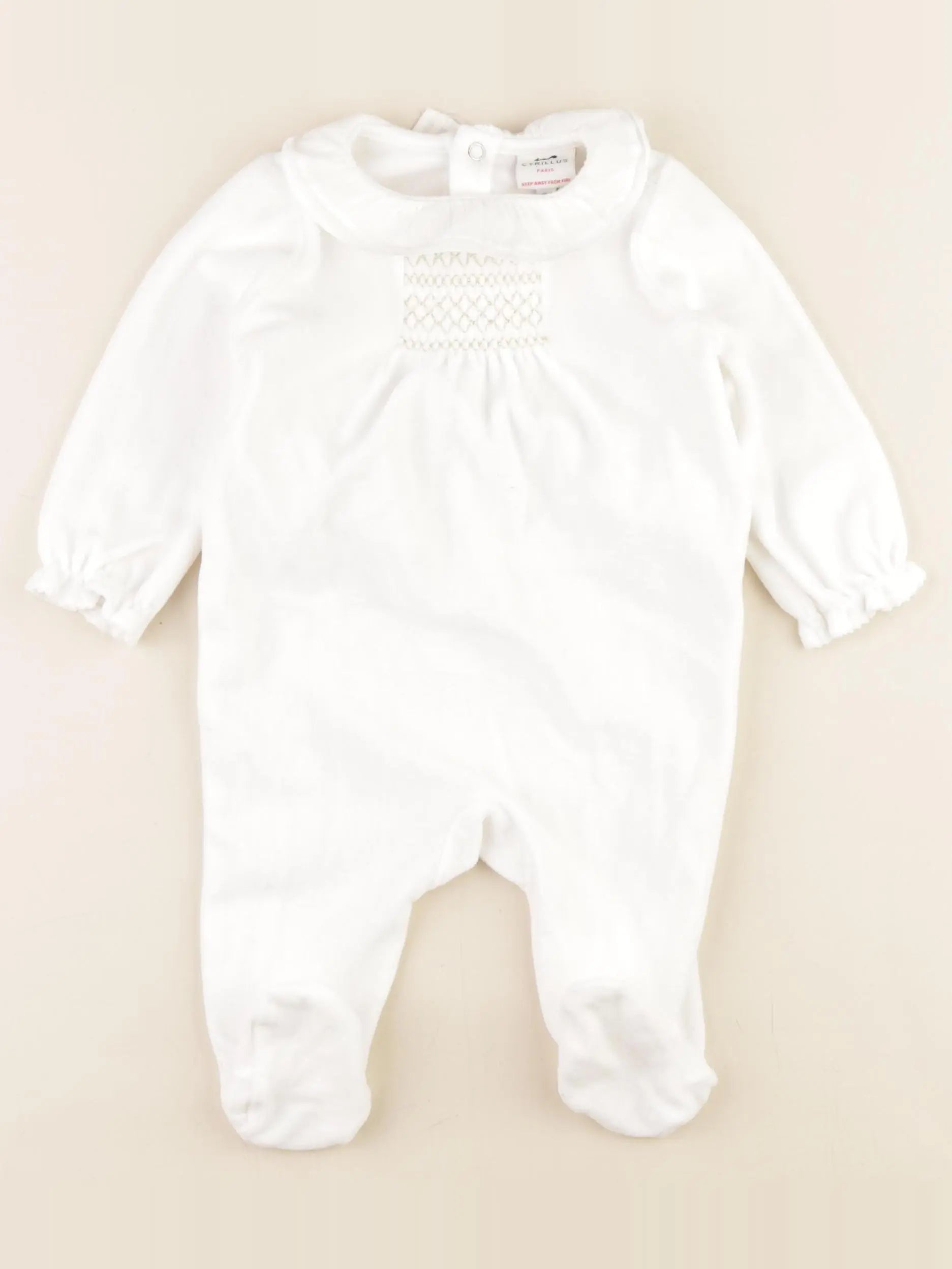 Cyrillus - pyjama velours blanc - 6 mois