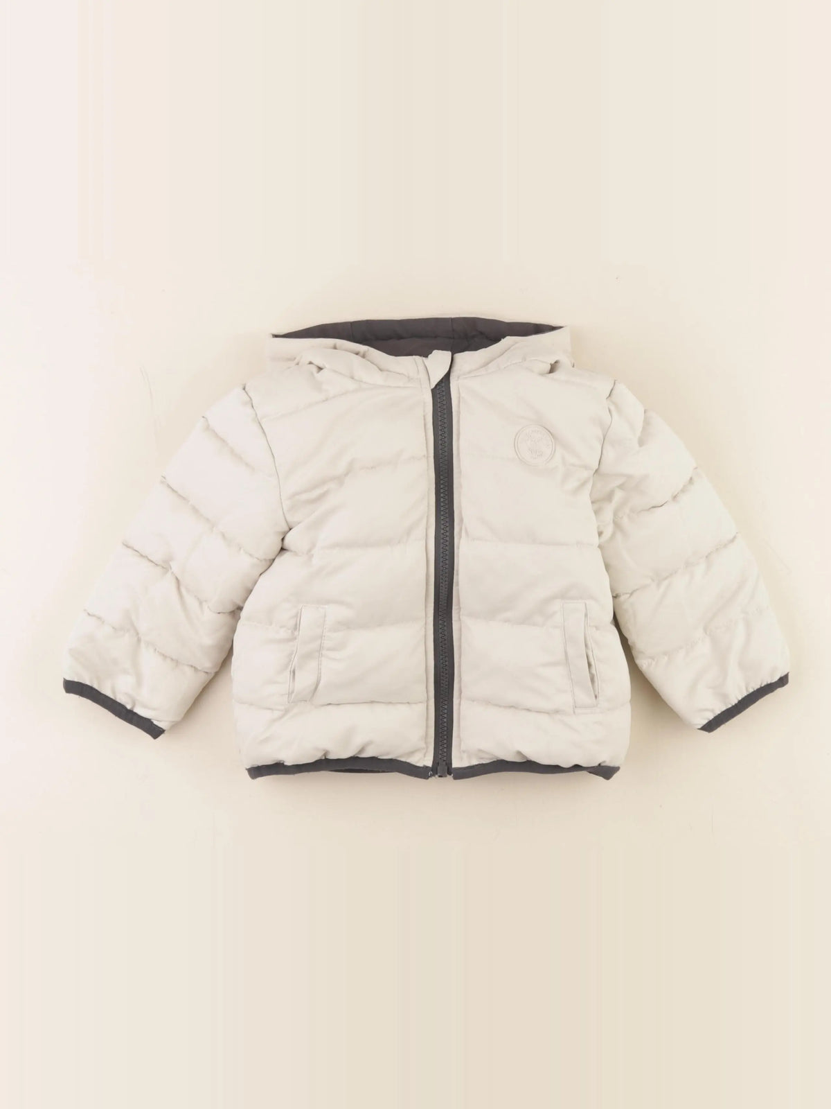 Vertbaudet - doudoune réversible gris - 2 ans