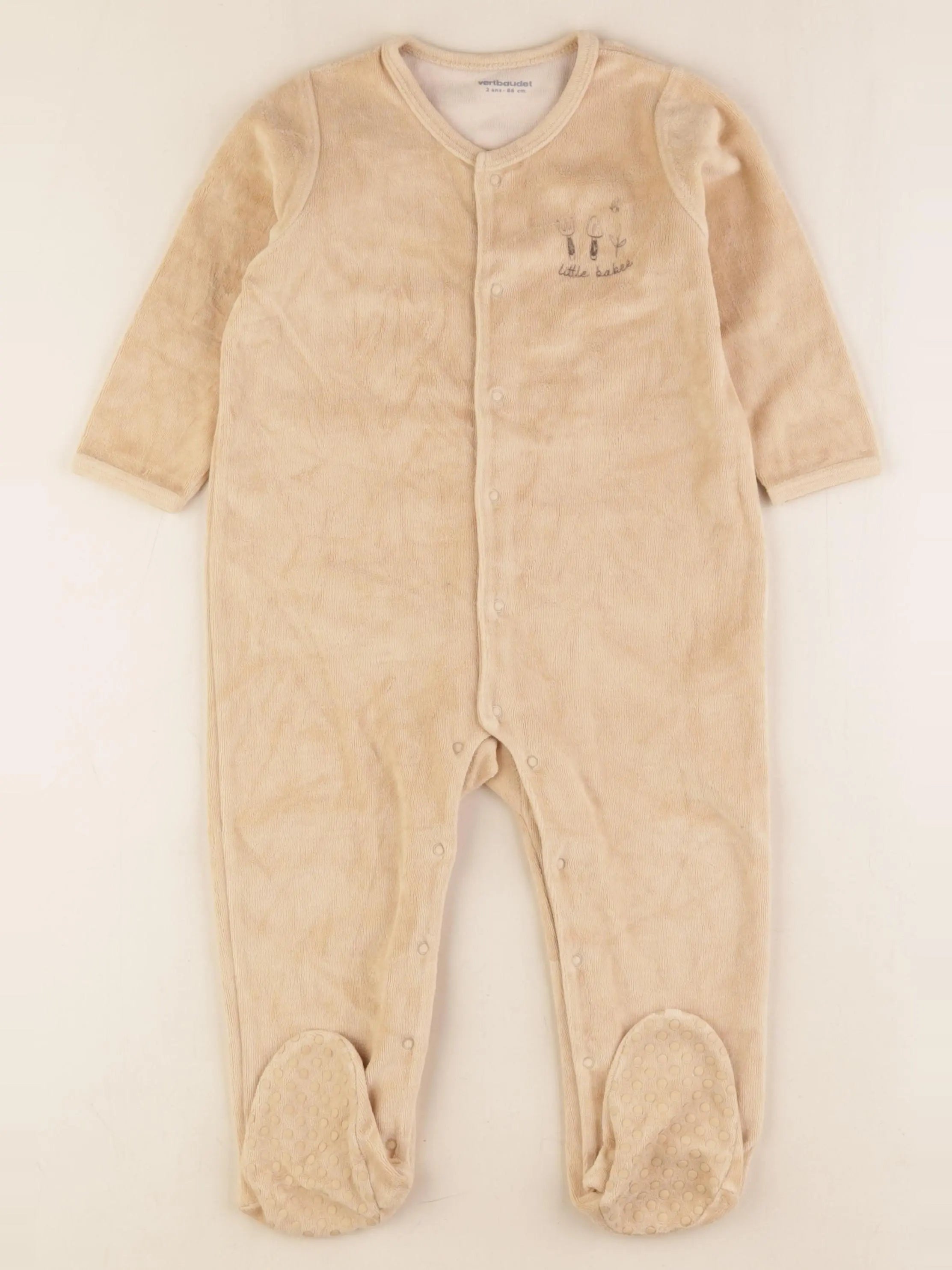 Vertbaudet - pyjama velours marron - 2 ans