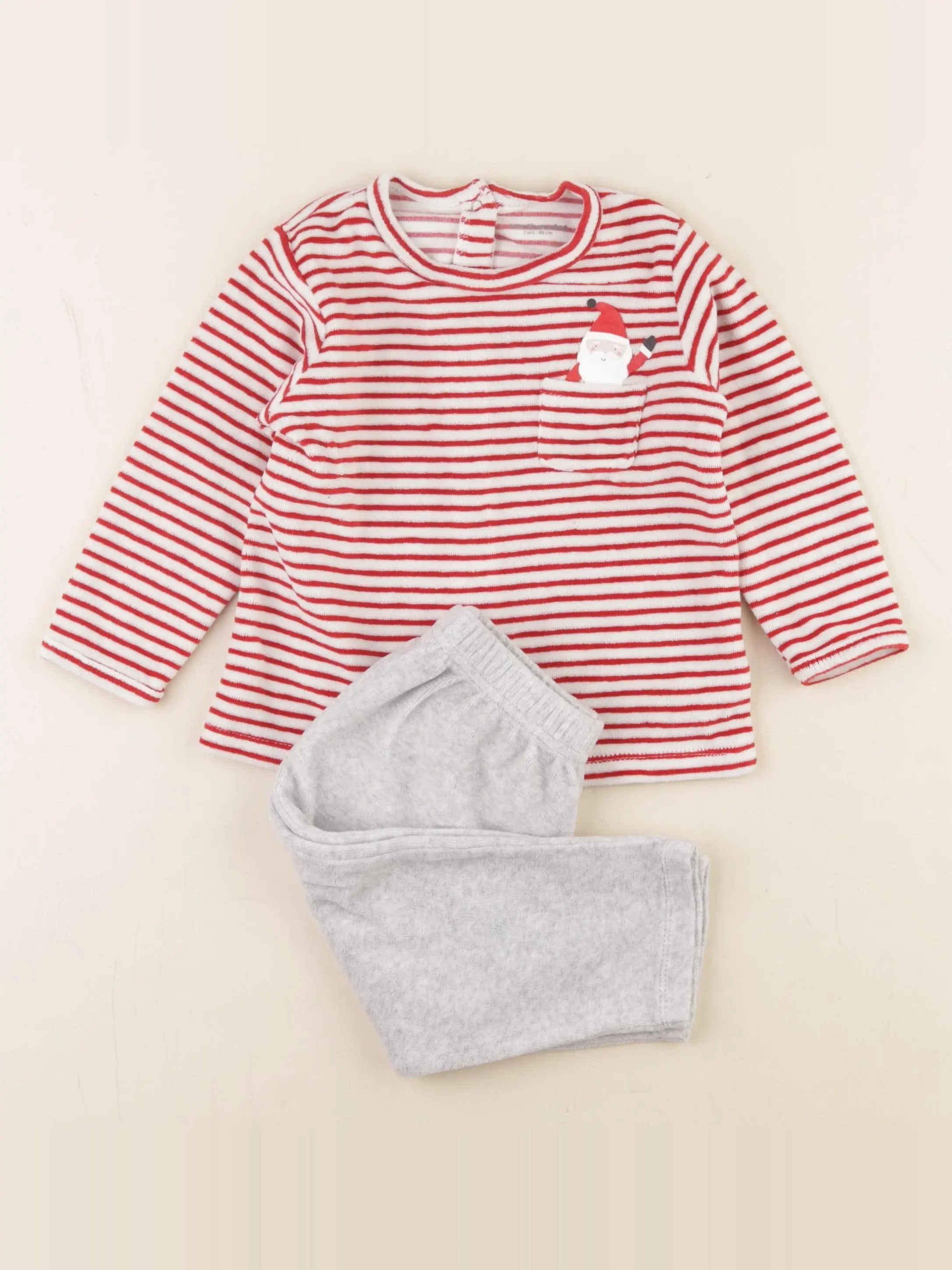 Vertbaudet - pyjama velours rouge - 2 ans