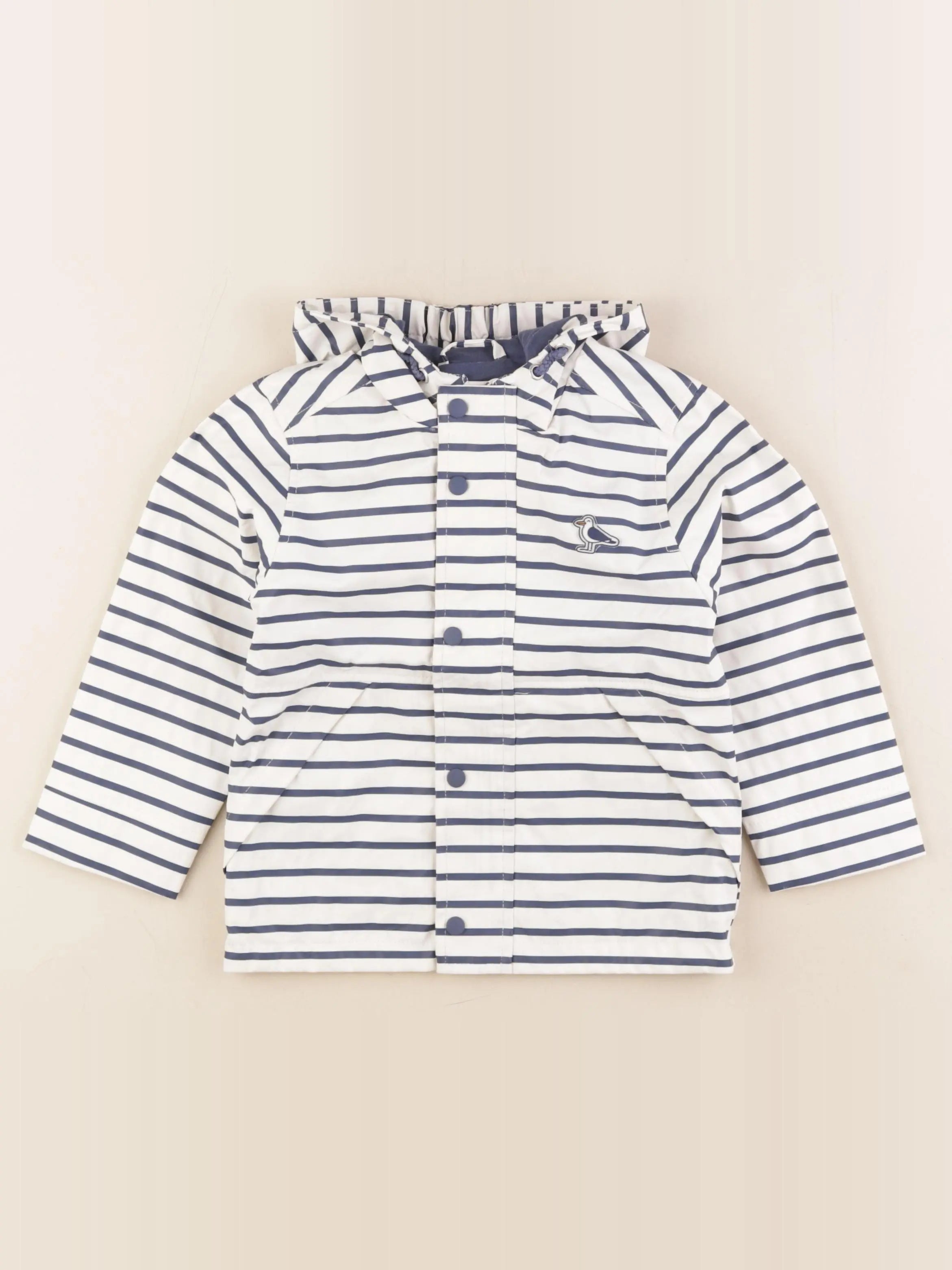 Vertbaudet - imperméable blanc, bleu - 36 mois