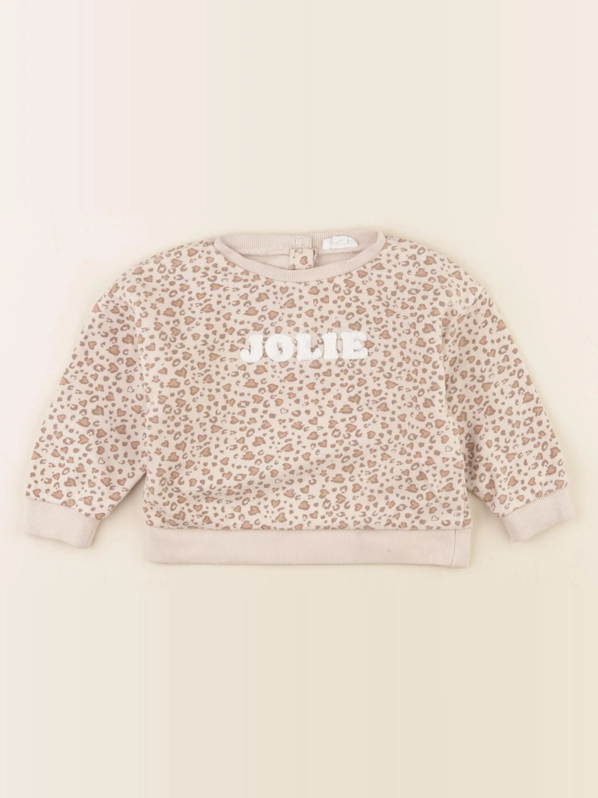 Vertbaudet - sweat beige - 24 mois