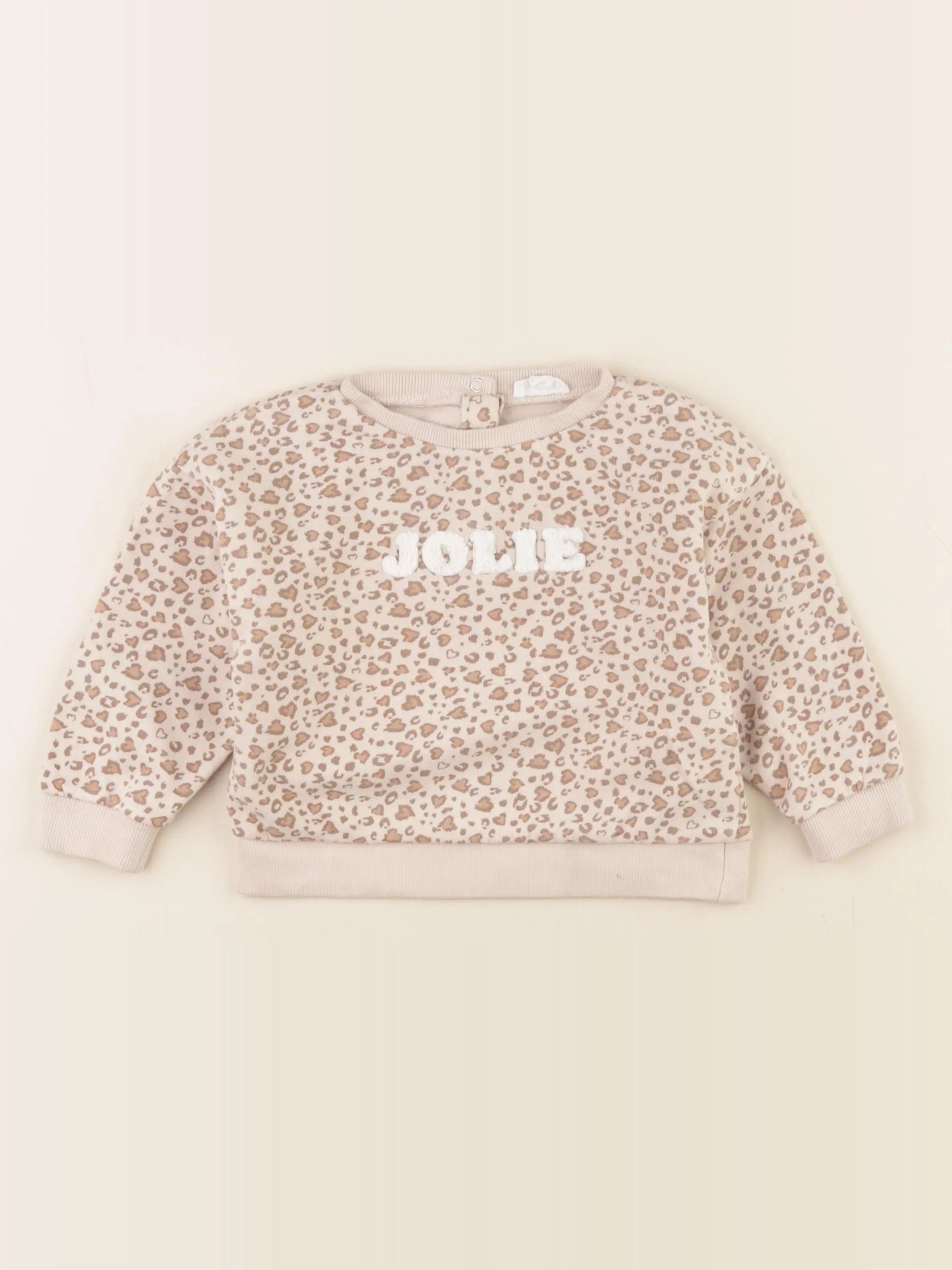 Vertbaudet - sweat beige - 24 mois