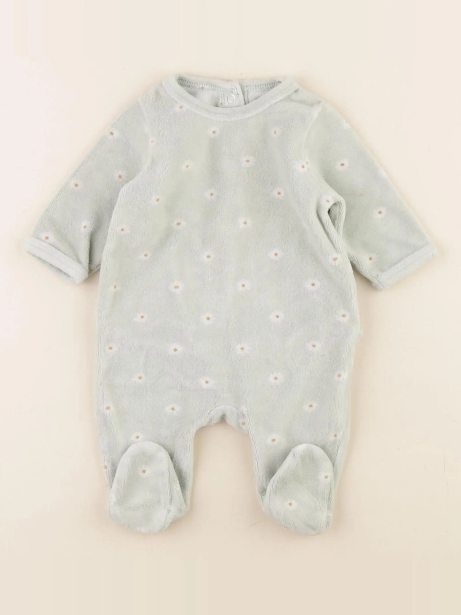 Vertbaudet - pyjama velours vert - 1 mois