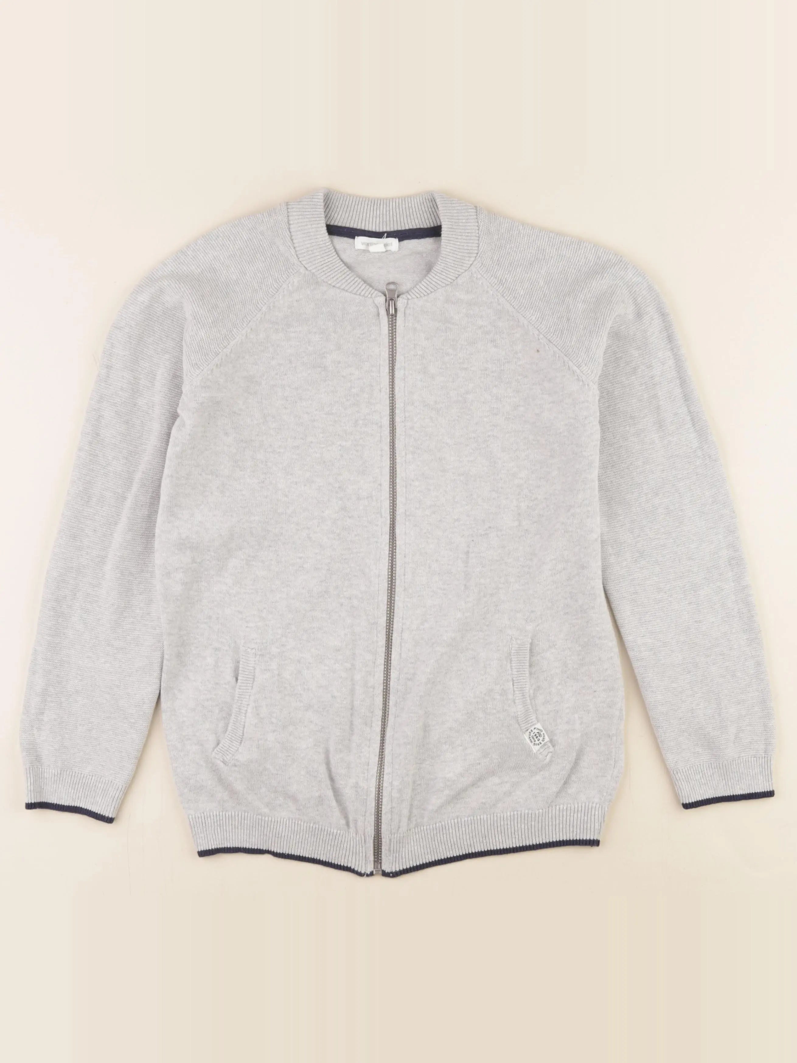 Vertbaudet - gilet gris - 10 ans