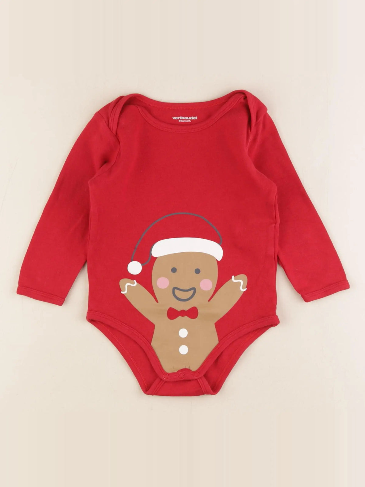 Vertbaudet - body rouge - 2 ans