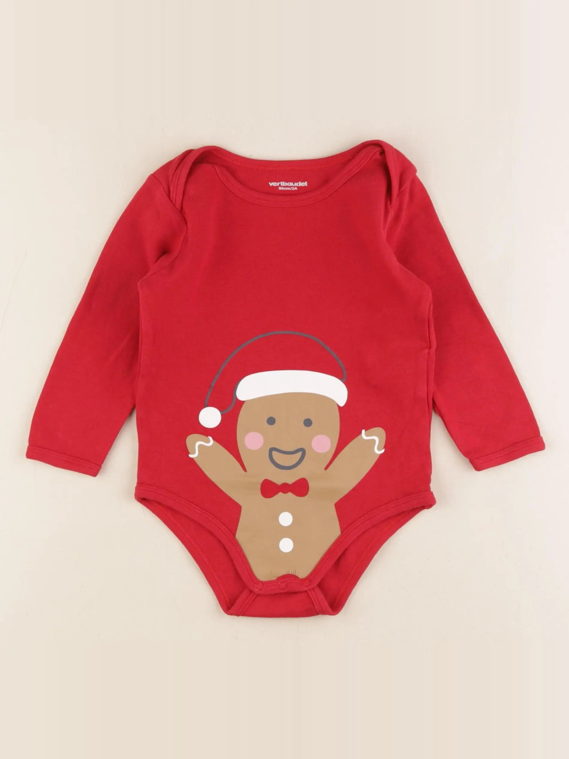 Vertbaudet - body rouge - 2 ans