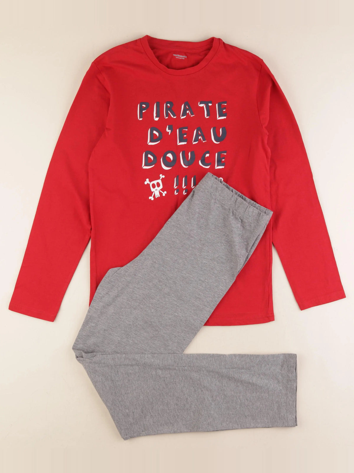 Vertbaudet - pyjama coton rouge - 14 ans