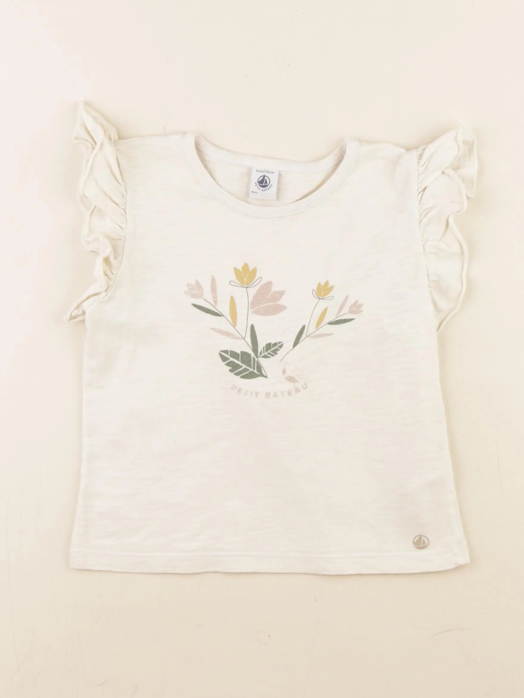 Petit Bateau - tee-shirt blanc - 6 ans