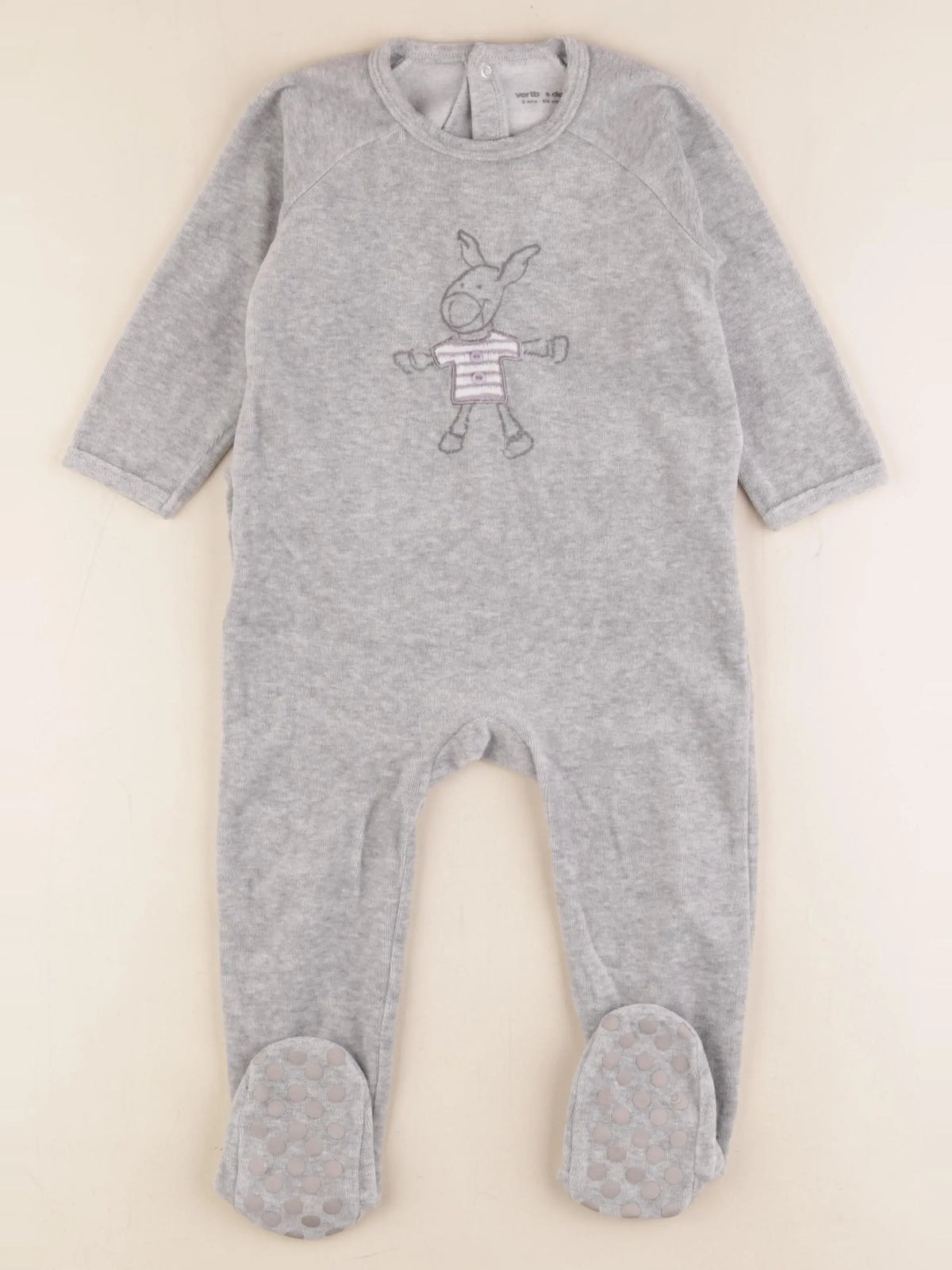 Vertbaudet - pyjama velours gris - 2 ans