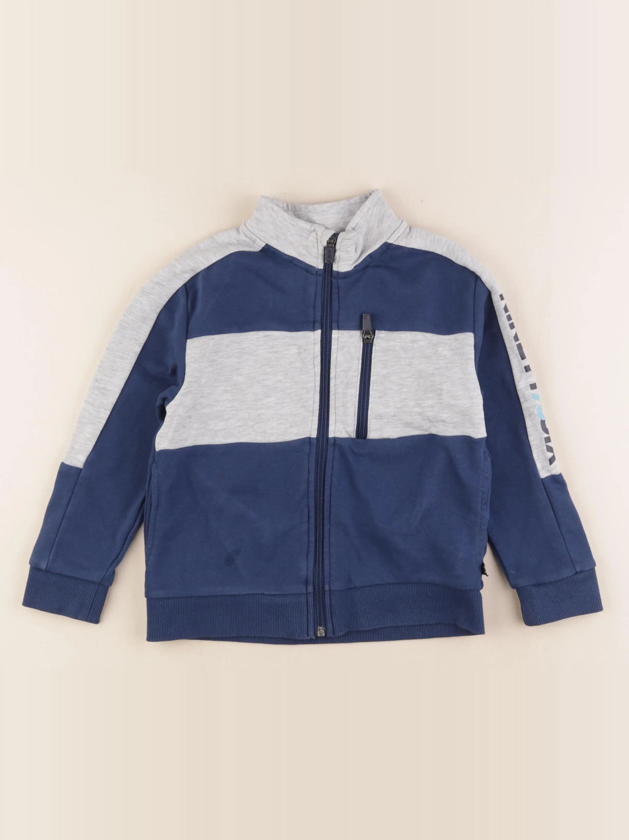 Okaidi - sweat bleu, gris - 5 ans