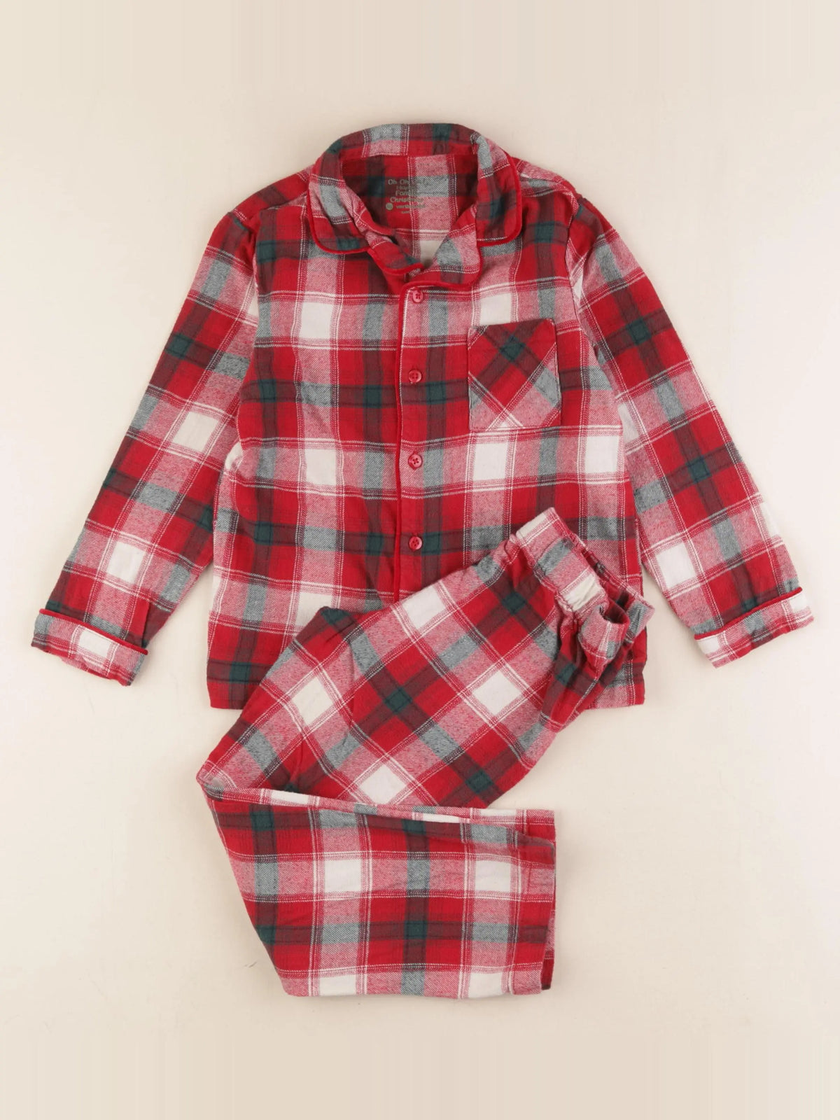 Vertbaudet - pyjama coton rouge - 6 ans