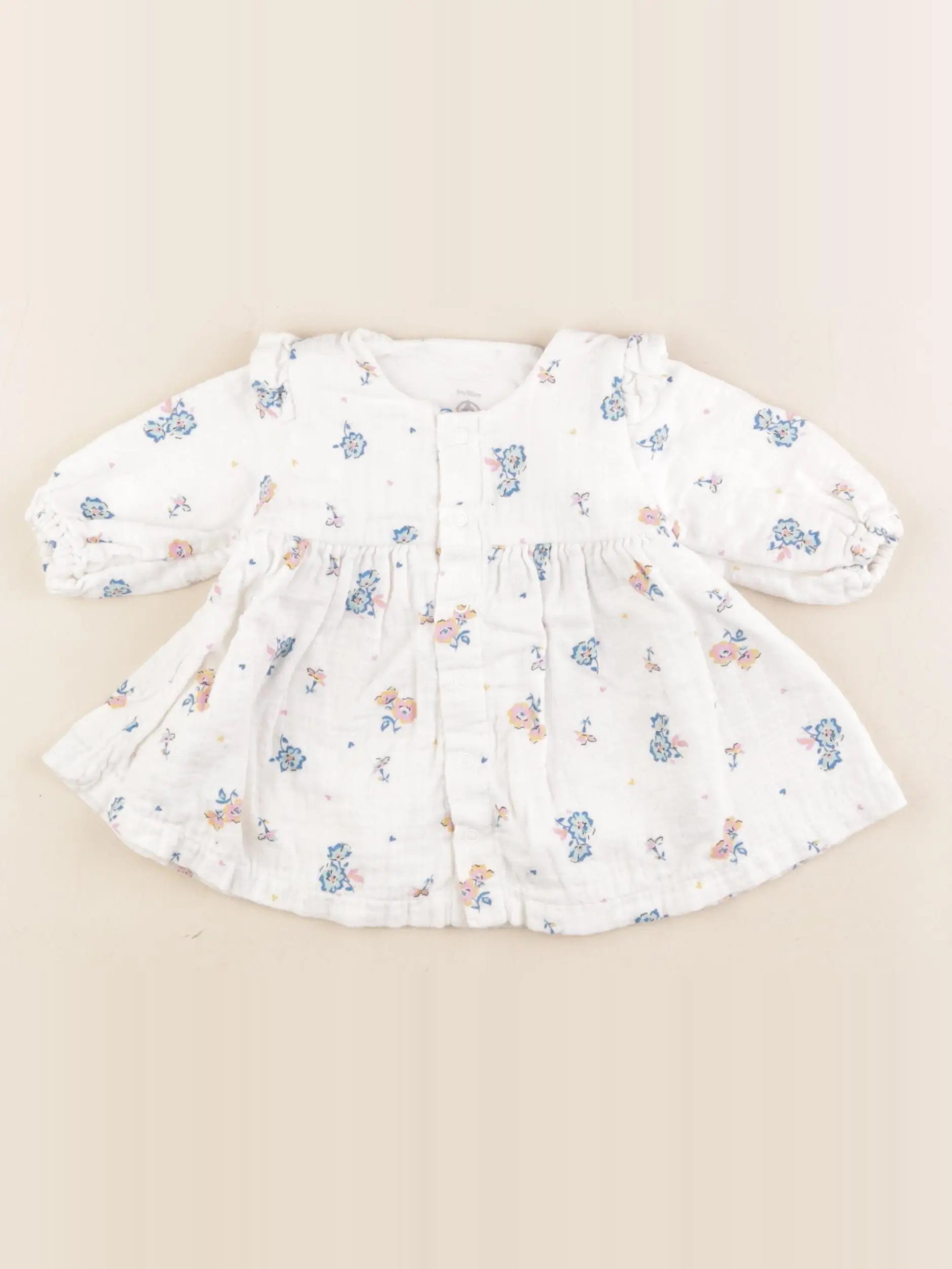 Petit Bateau - robe blanc - 3 mois
