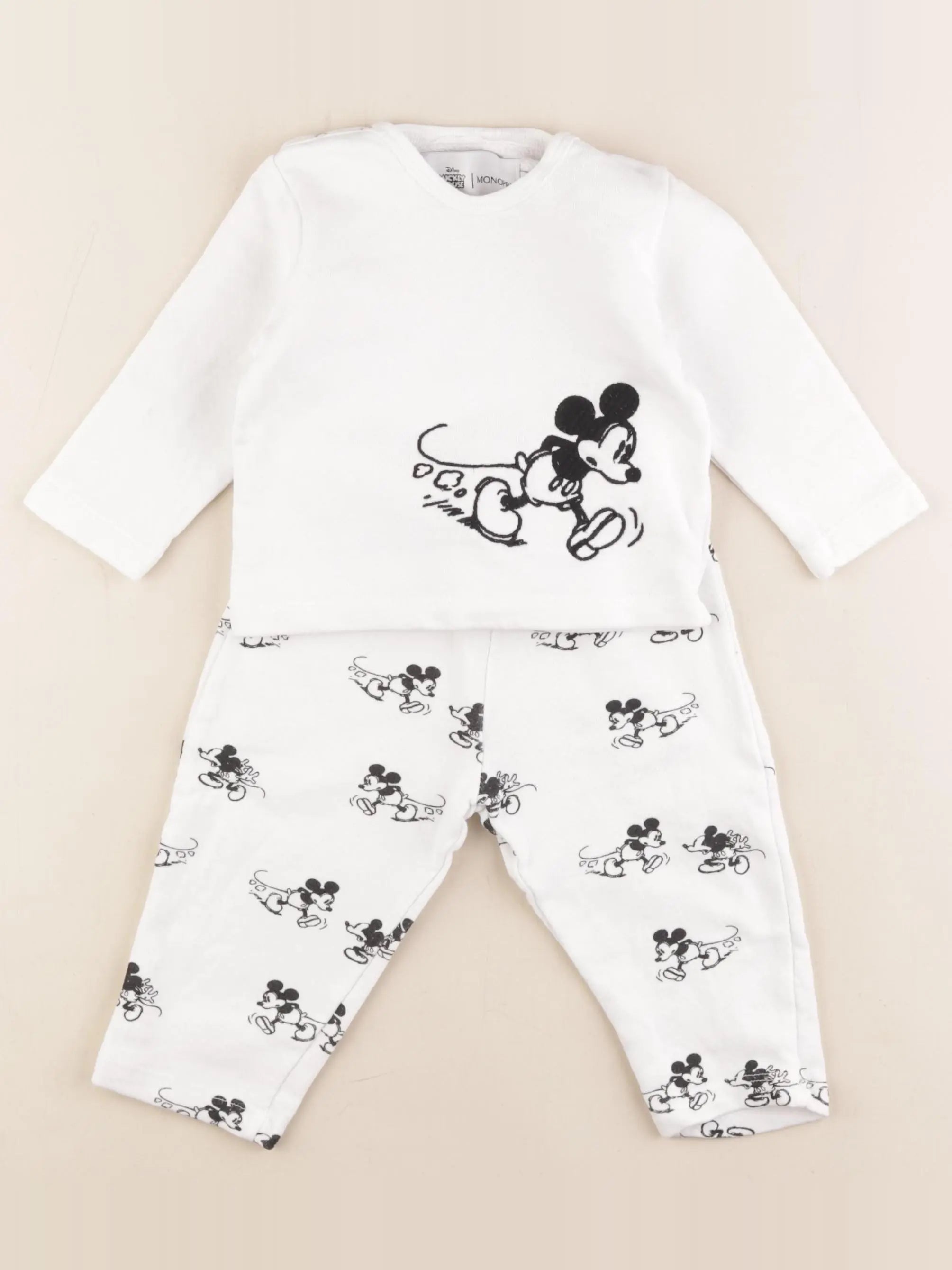 Monoprix - ensemble blanc - 6/9 mois