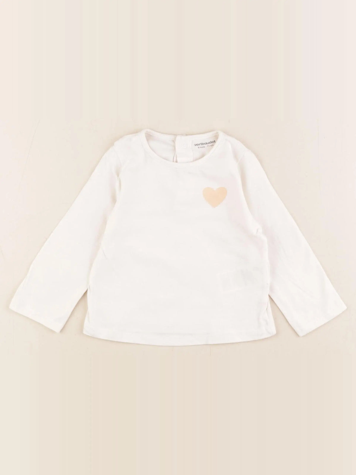 Vertbaudet - tee-shirt blanc - 9 mois